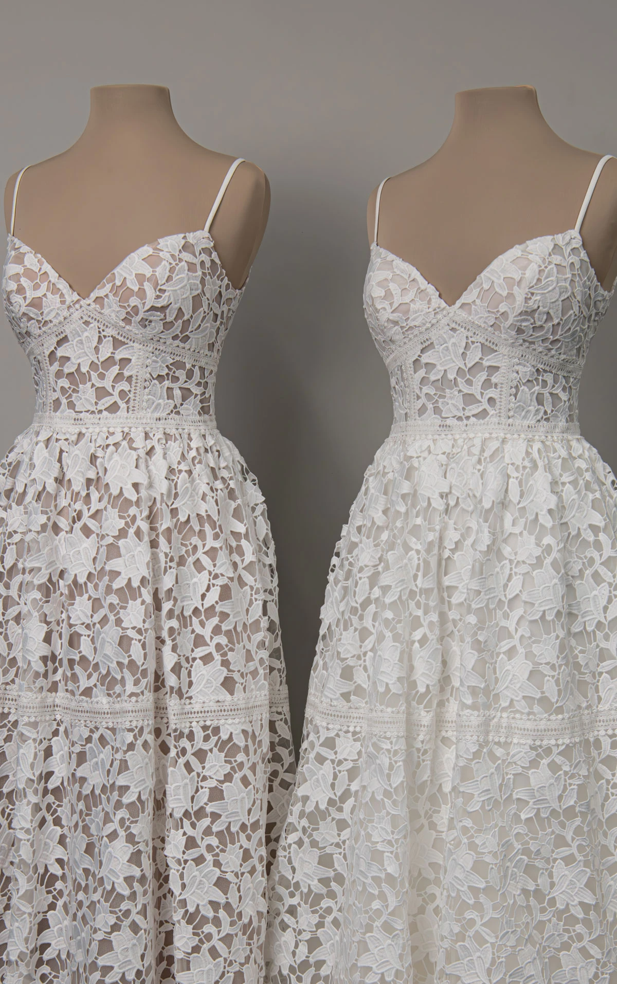 calla Graphic Lace and Tulle A-Line Wedding Gown with Tiered Skirt and Open Back by All Who Wander