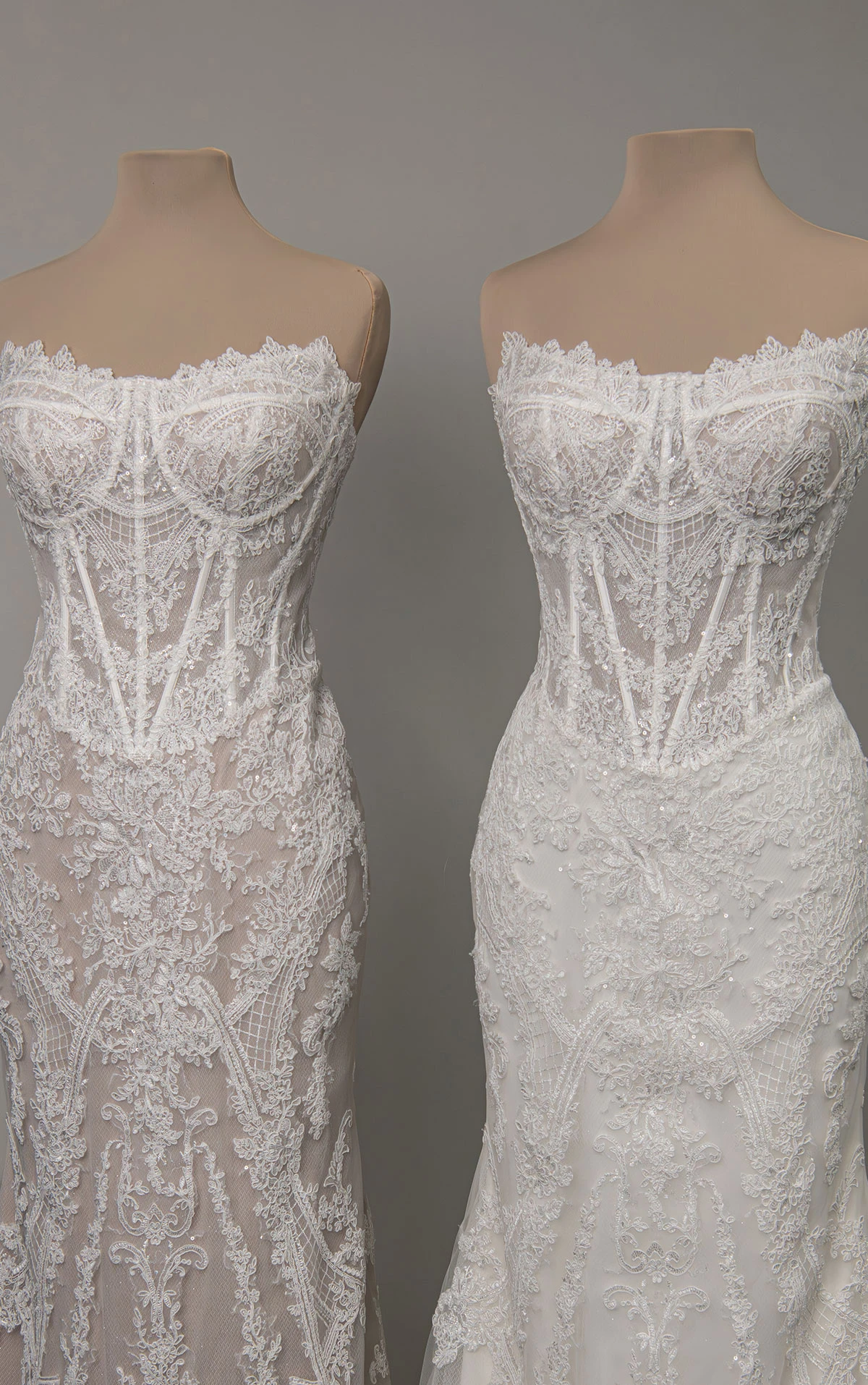 d4541 Glamouröses Fit-and-Flare-Brautkleid aus Spitze und Pailletten mit Korsettoberteil  by Essense of Australia