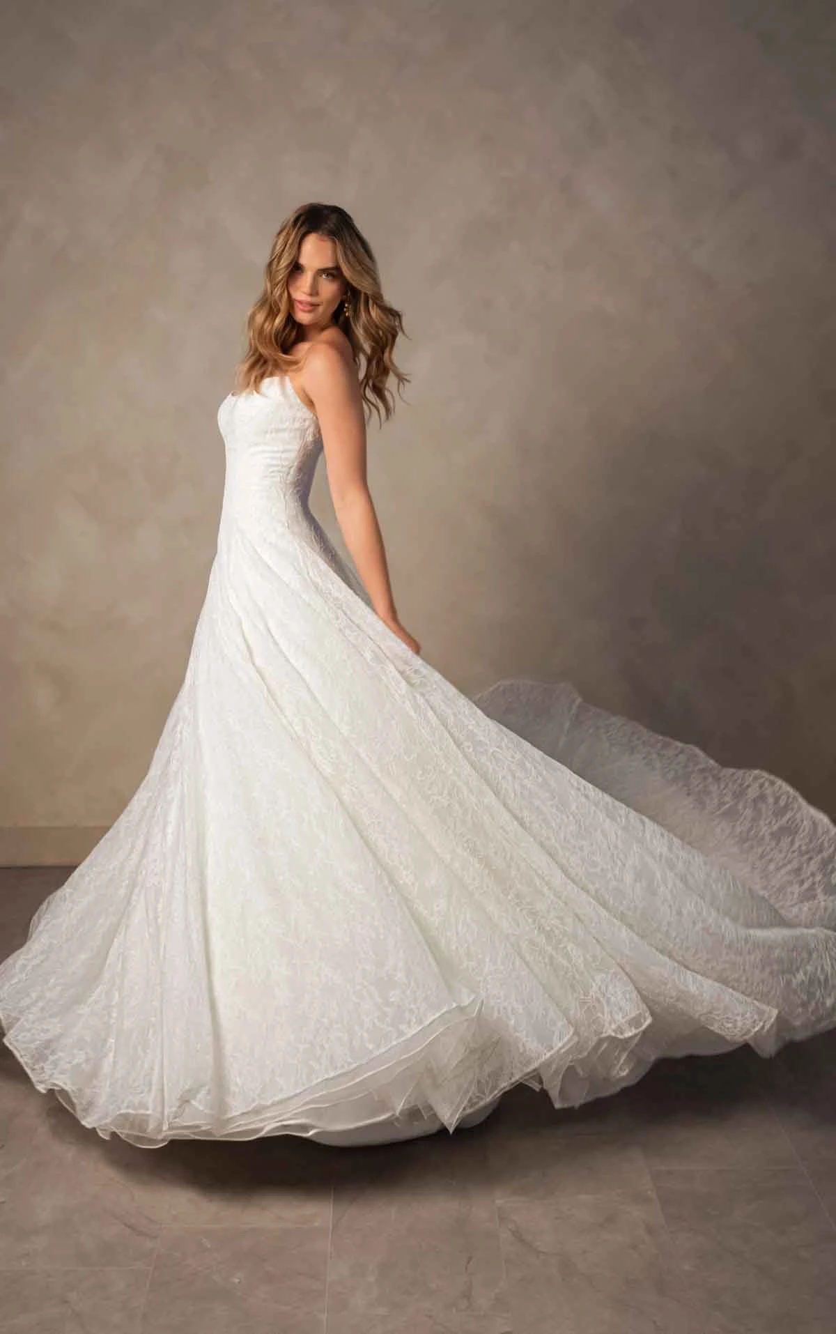 d4543 Allover Lace A-Line Wedding Dress with Classic Sweetheart Neckline by Essense of Australia