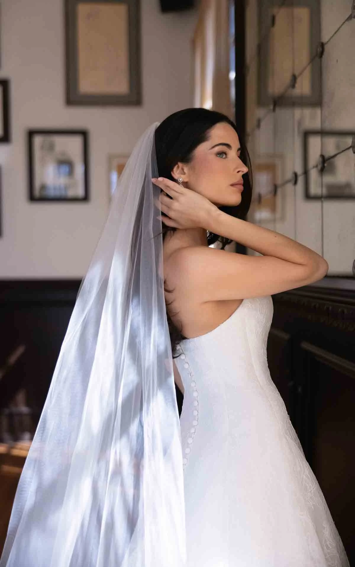 d4543 Allover Lace A-Line Wedding Dress with Classic Sweetheart Neckline by Essense of Australia