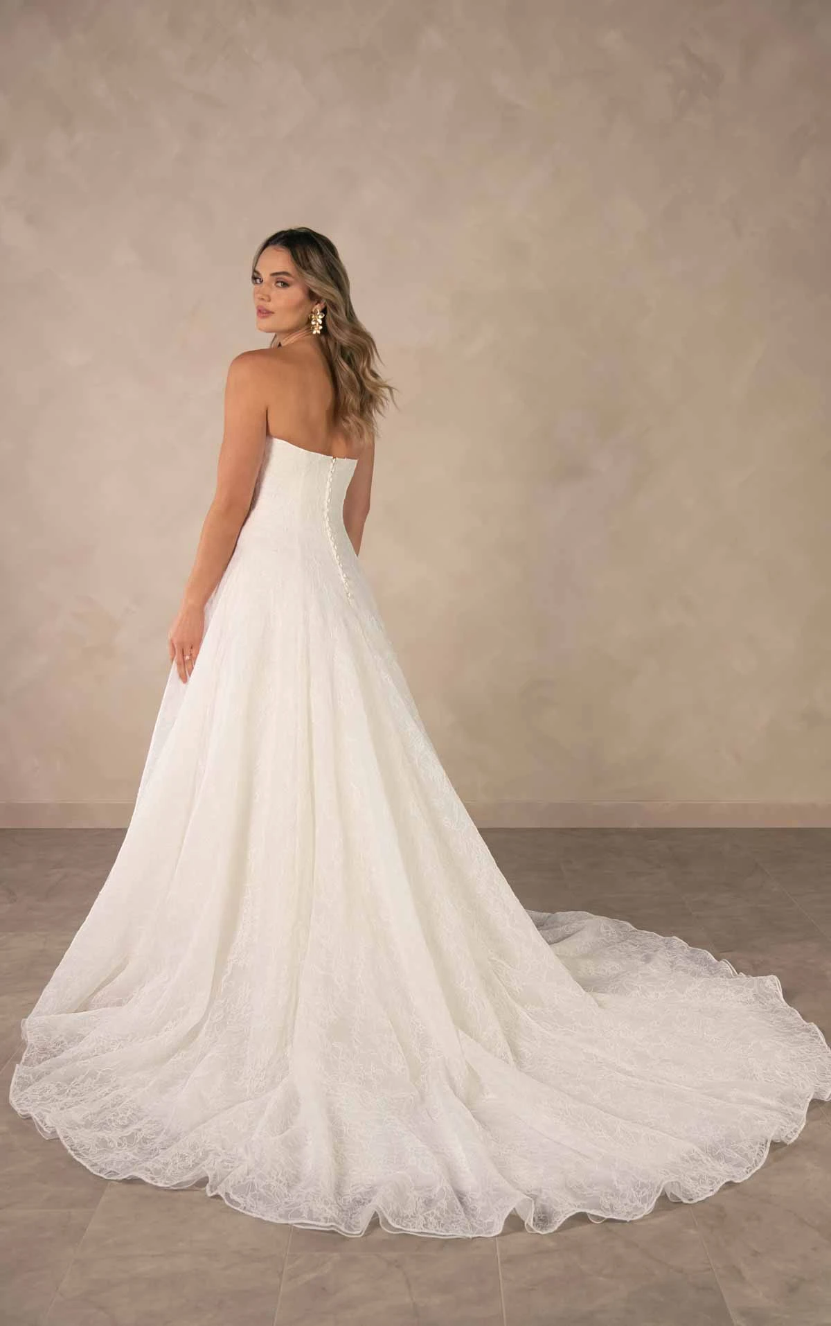 d4543 Allover Lace A-Line Wedding Dress with Classic Sweetheart Neckline by Essense of Australia