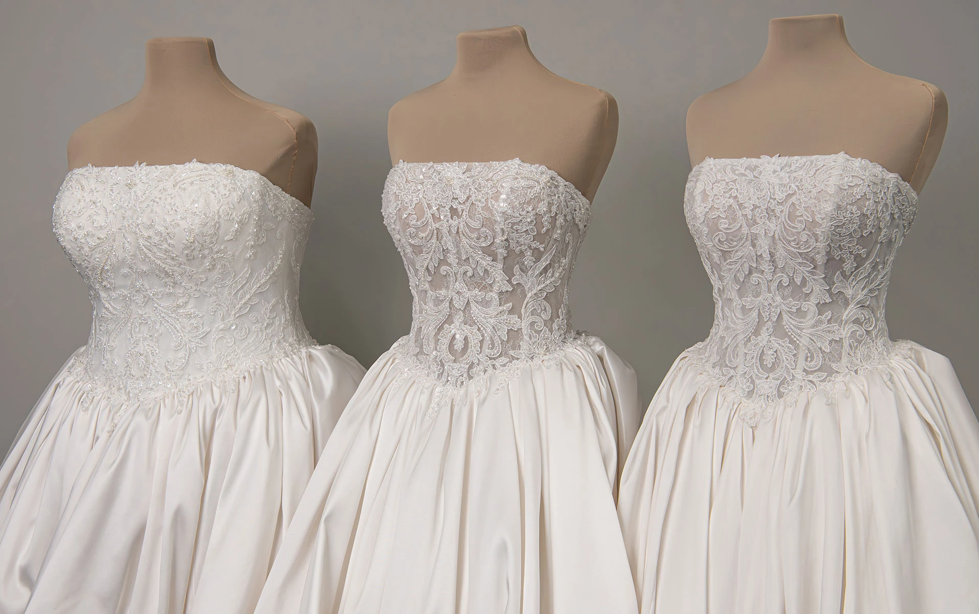 d4546 Couture Lace and Mikado Ballgown with Crystal-Beaded Bodice  by Essense of Australia