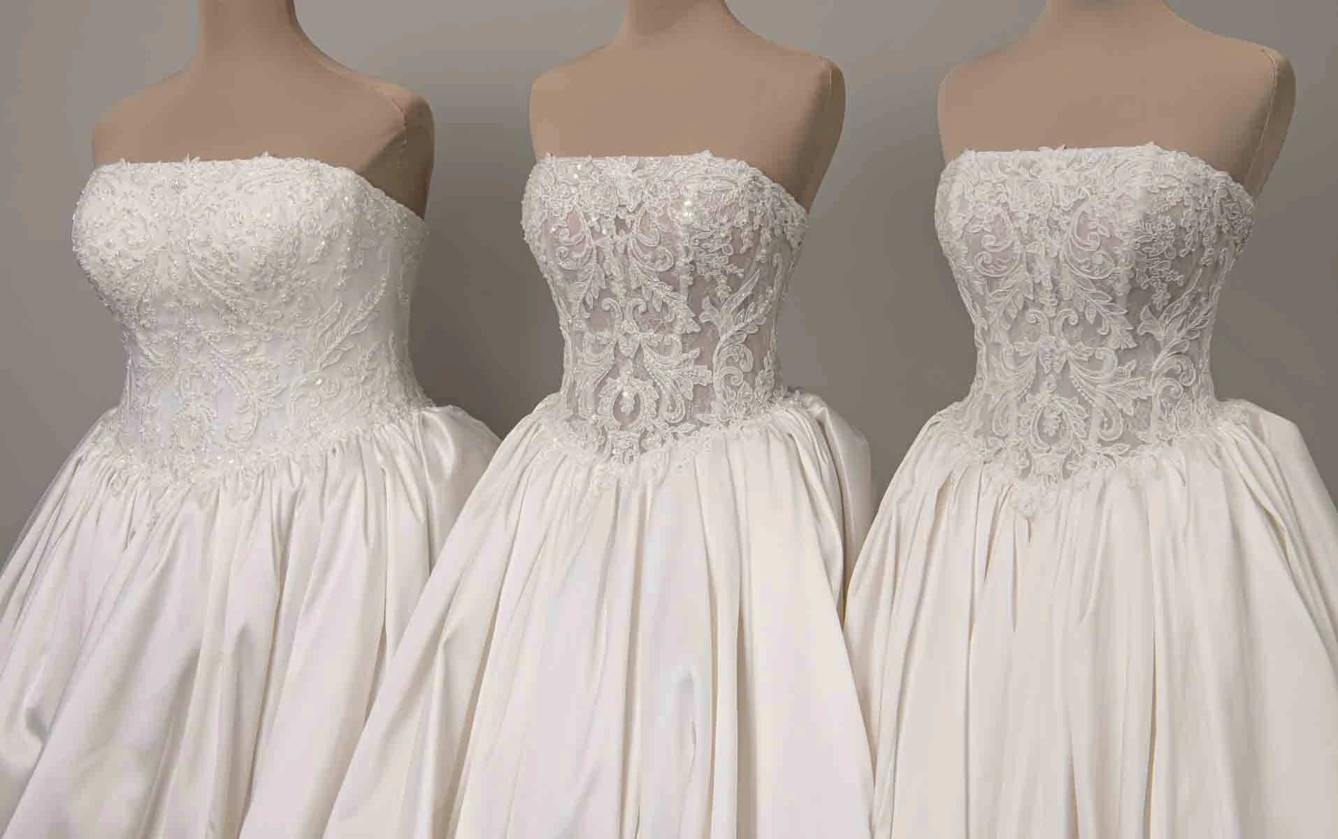 d4546 Couture Lace and Mikado Ballgown with Crystal-Beaded Bodice by Essense of Australia