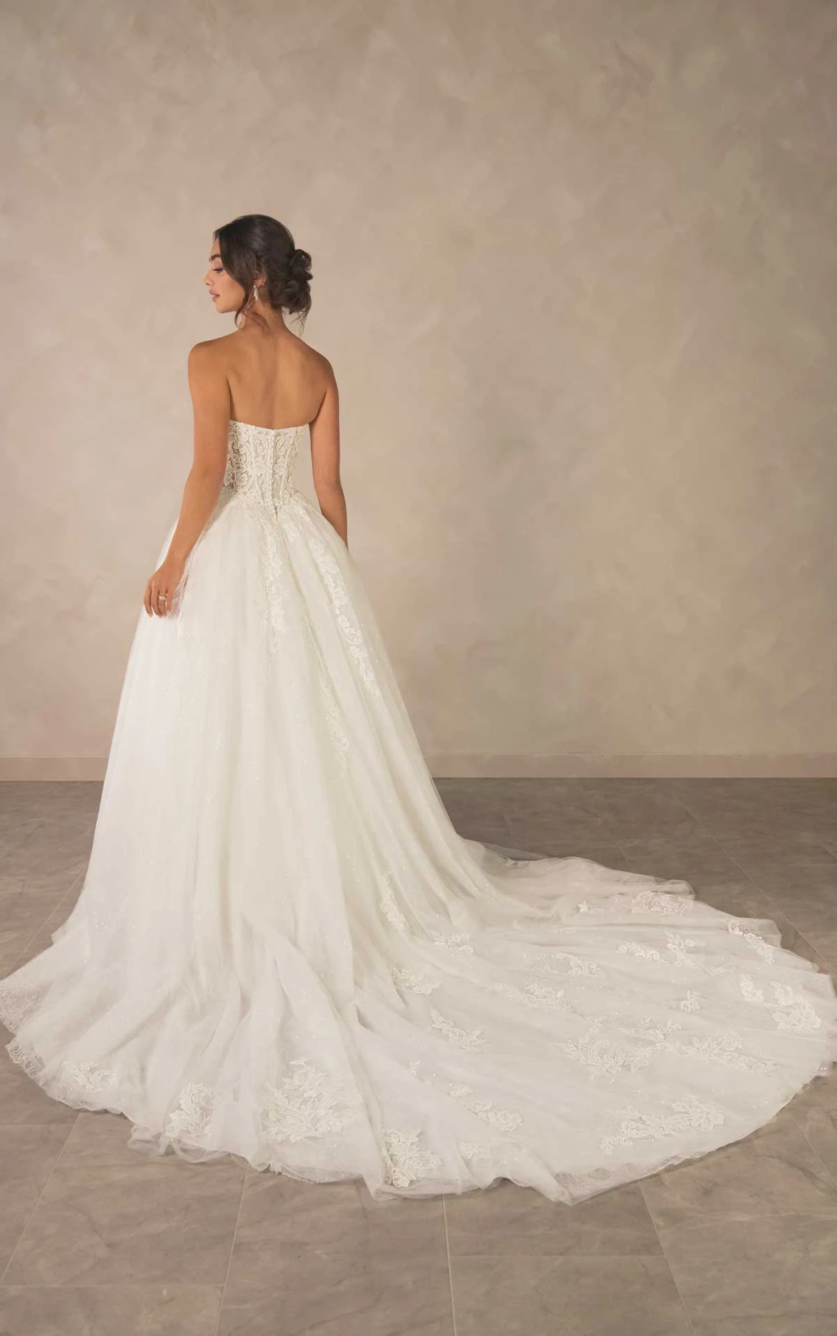 d4553 Enchanting Strapless Ballgown with Regal High-Neck Cape by Essense of Australia