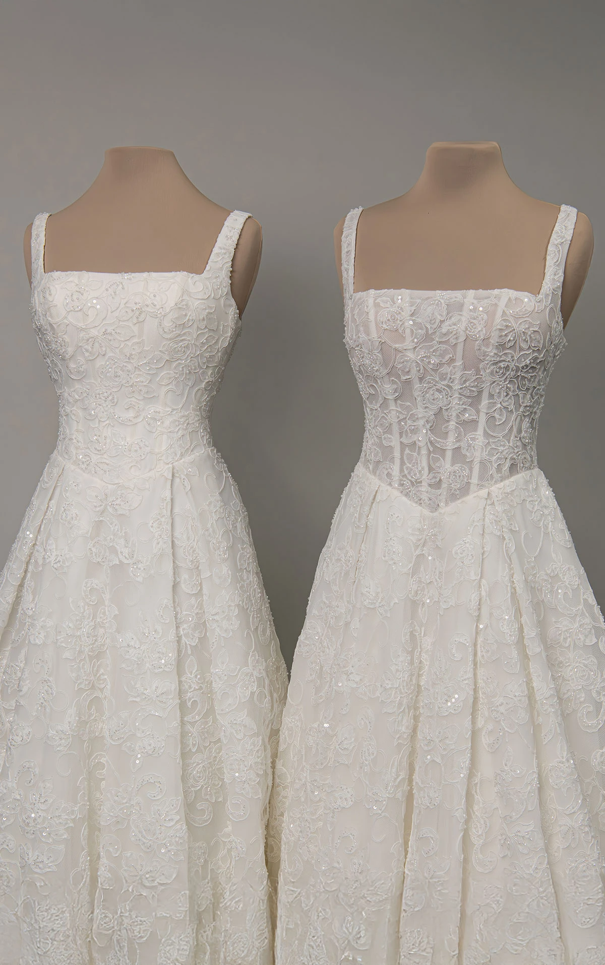 d4572 Funkelndes A-Linien-Brautkleid aus Spitze mit Karree-Ausschnitt und tiefer Taille  by Essense of Australia
