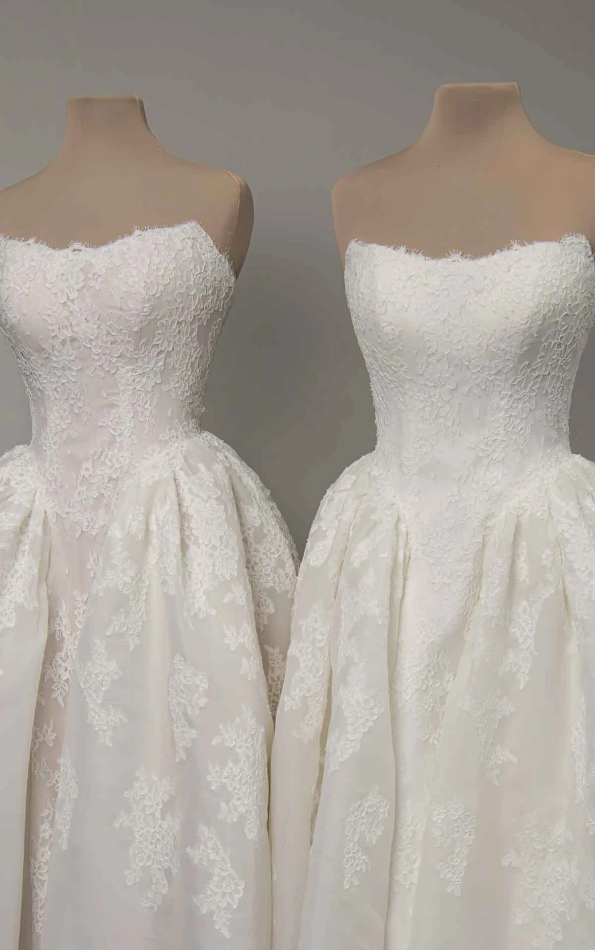 d4573 Romantic Lace and Organza Ballgown with Scalloped Sweetheart Neckline by Essense of Australia