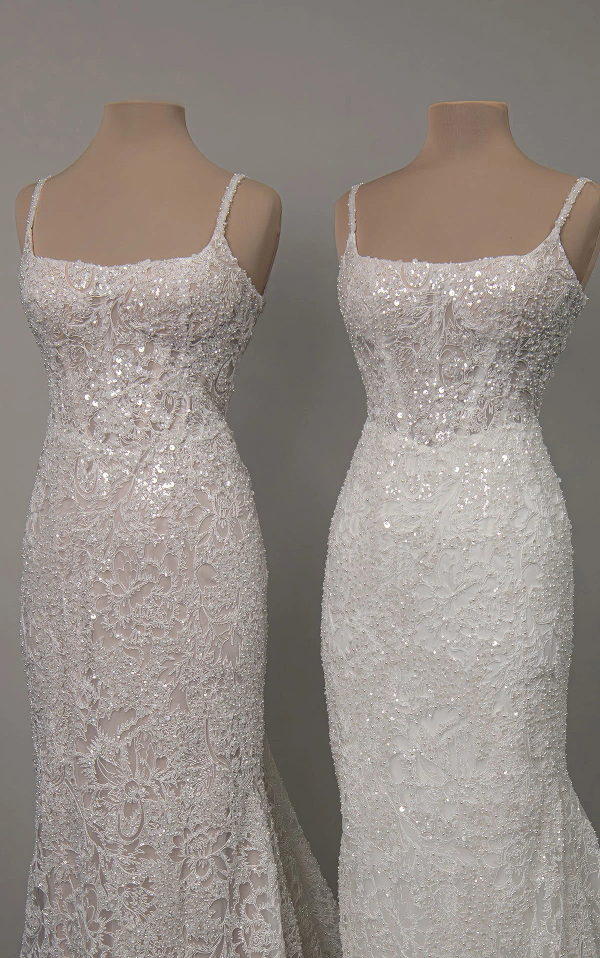 d4615 Sparkling Square Neckline Lace Sheath Wedding Dress  by Essense of Australia