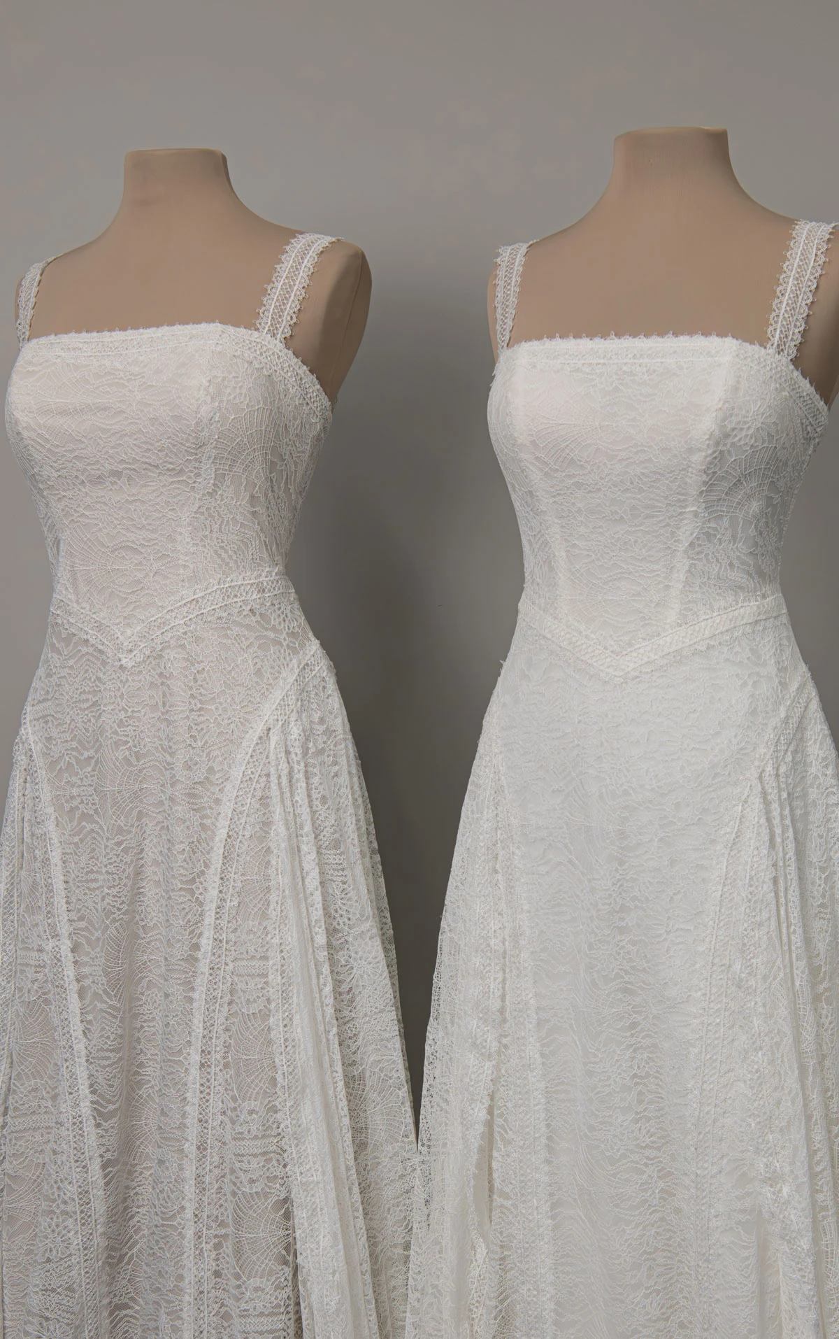 jean Square Neckline Lace A-Line Wedding Gown by All Who Wander