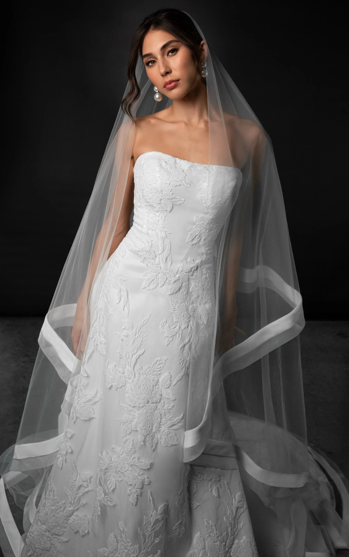 ml2013 Strapless Lace and Tulle A-Line Wedding Gown  by Martina Liana