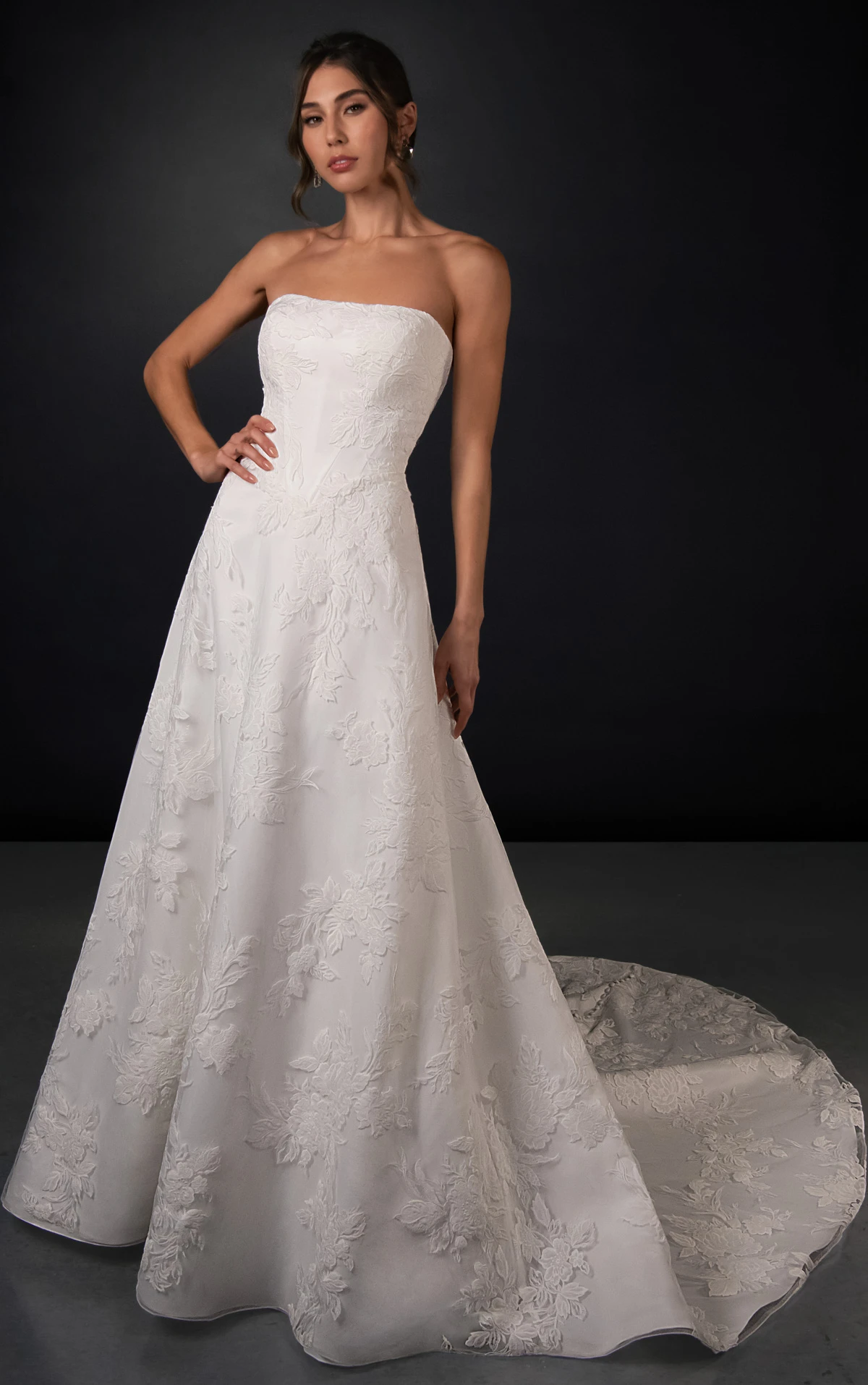 ml2013 Strapless Lace and Tulle A-Line Wedding Gown  by Martina Liana