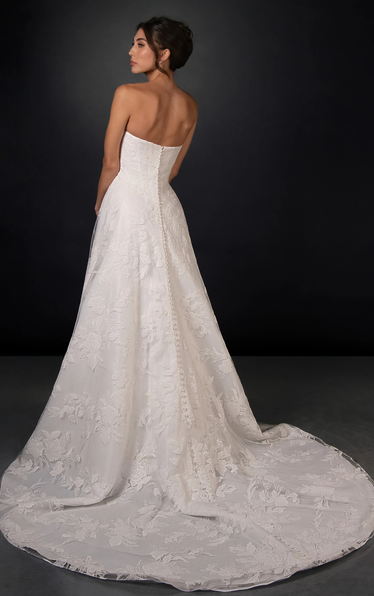 ml2013 Strapless Lace and Tulle A-Line Wedding Gown  by Martina Liana