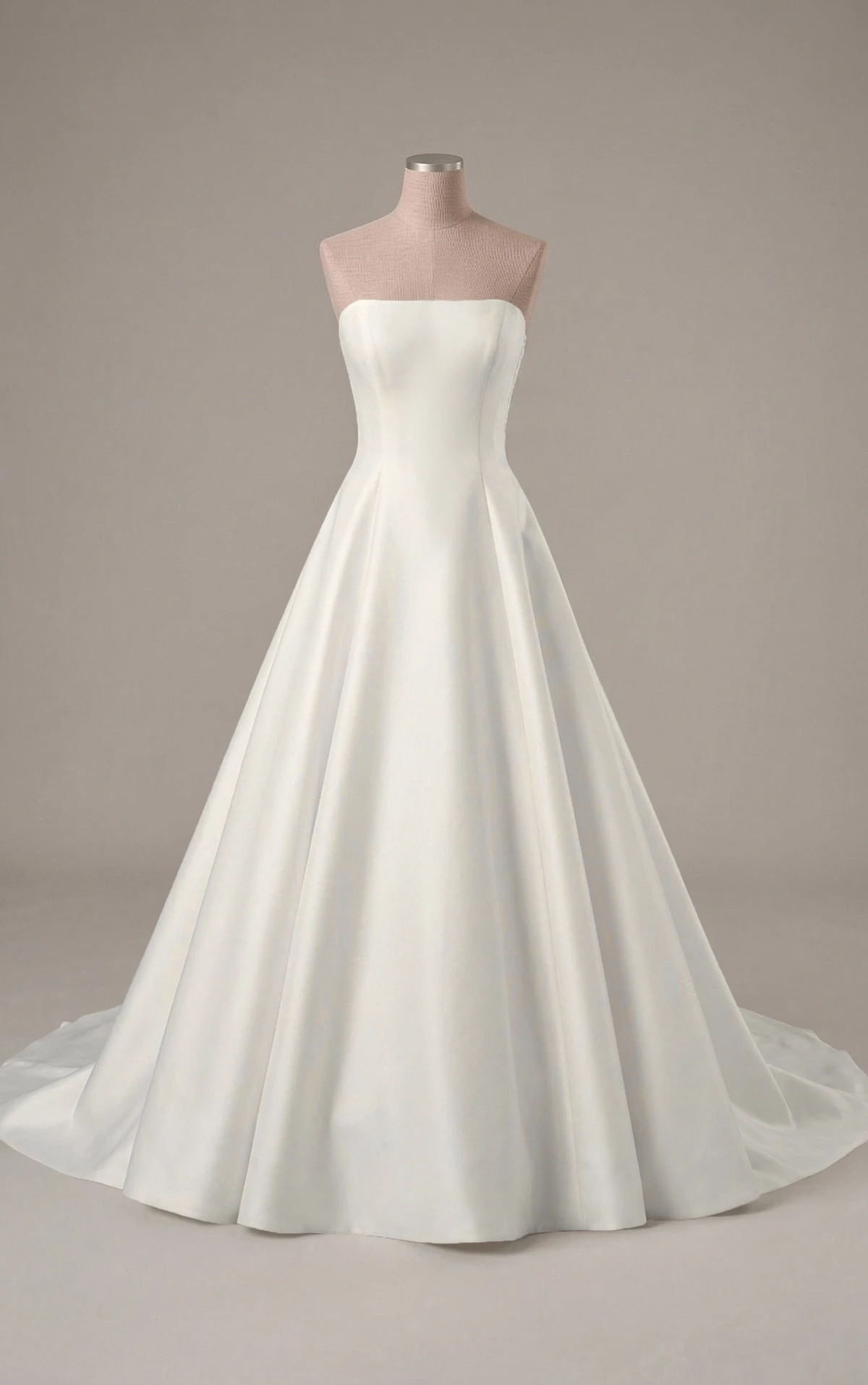 ml2062 Strapless Brushed Mikado A-Line Wedding Gown with Large Floral Detailing  by Martina Liana