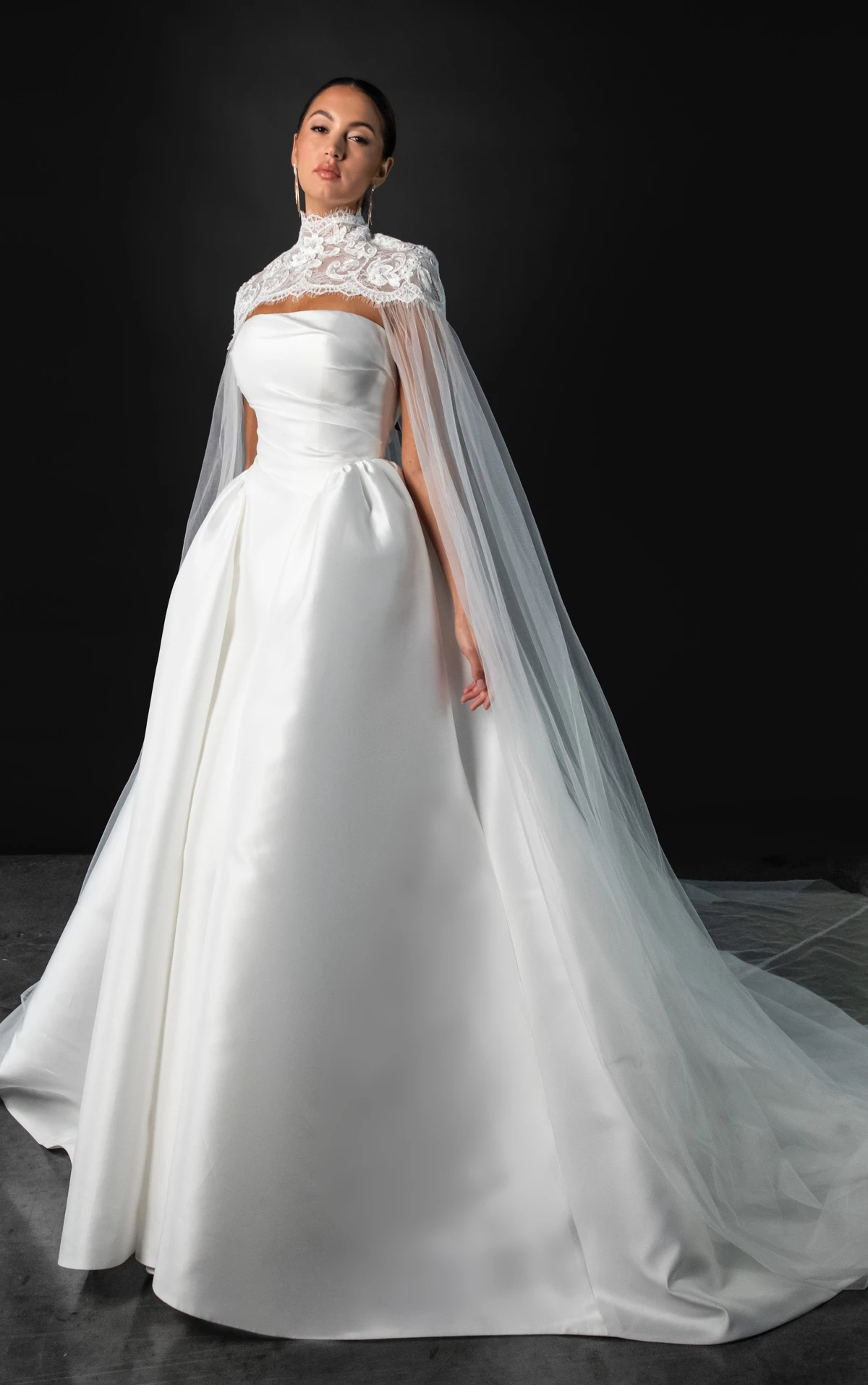 ml2065 Strapless Wrapped Bodice Ballgown Wedding Gown With Asymmetrical Hip Volume  by Martina Liana