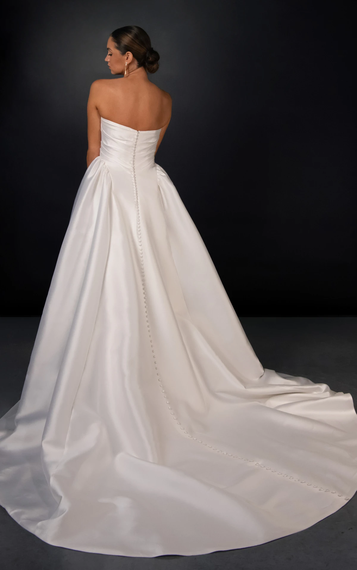 ml2065 Strapless Wrapped Bodice Ballgown Wedding Gown With Asymmetrical Hip Volume  by Martina Liana