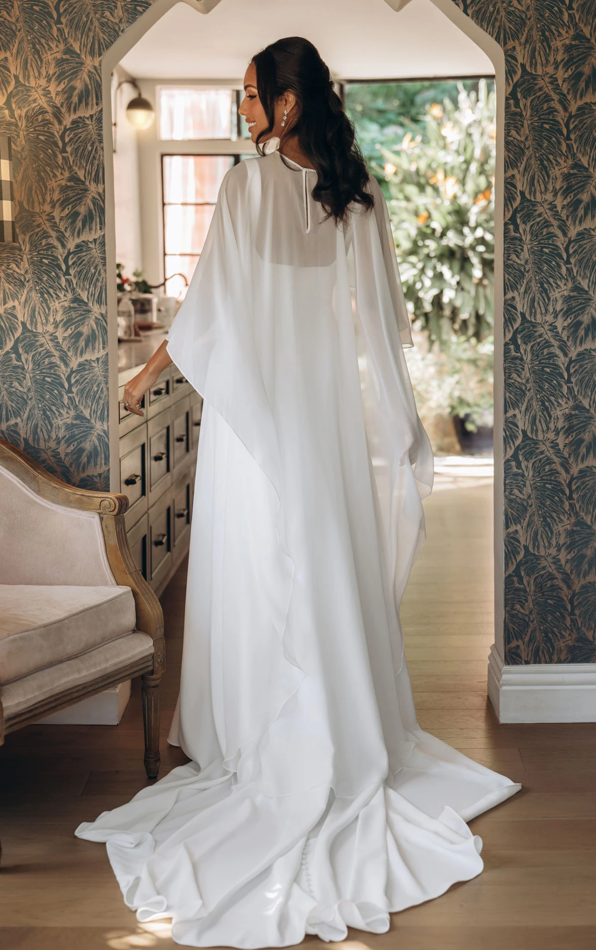 sy8257 Architectural Square Neckline A-Line Wedding Gown with Low Square Back by Stella York