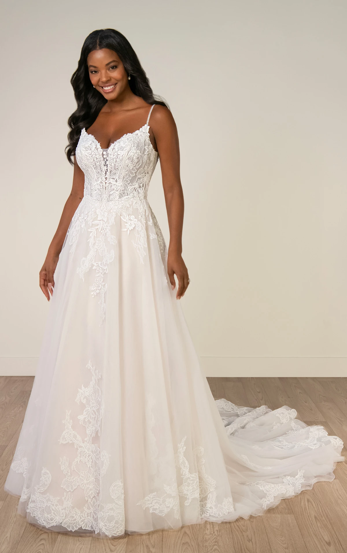 sy8293 Beaded Lace and Tulle A-Line Wedding Gown by Stella York