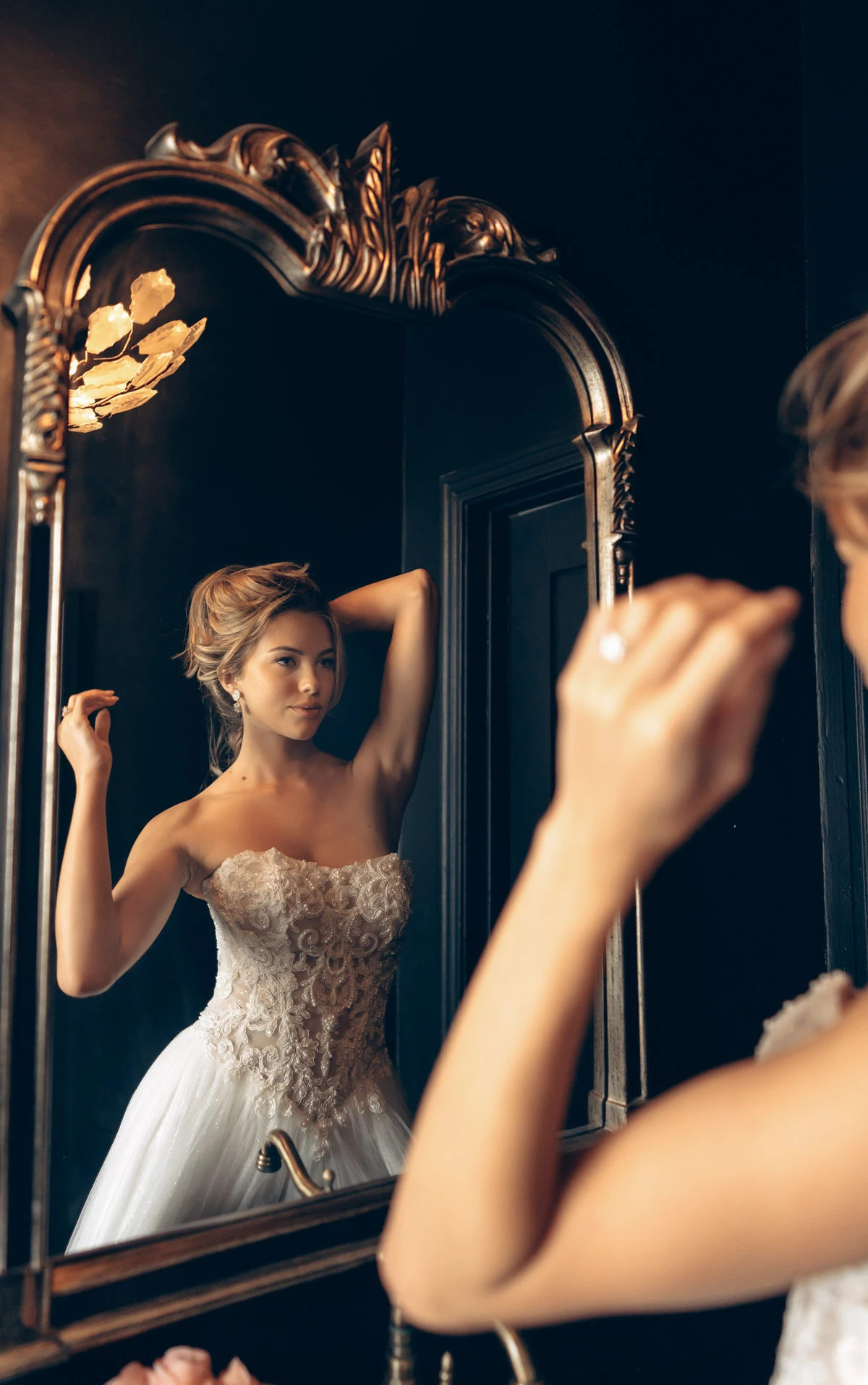 sy8301 Strapless Sparkle Tulle and Lace Ballgown with Sheer Corset Bodice by Stella York