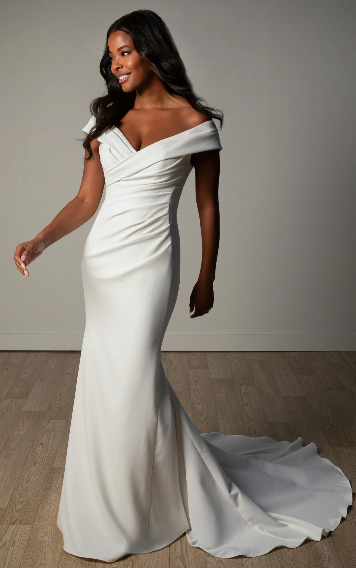 sy8330 Timeless Off-the-Shoulder Fit-and-Flare Wedding Gown by Stella York