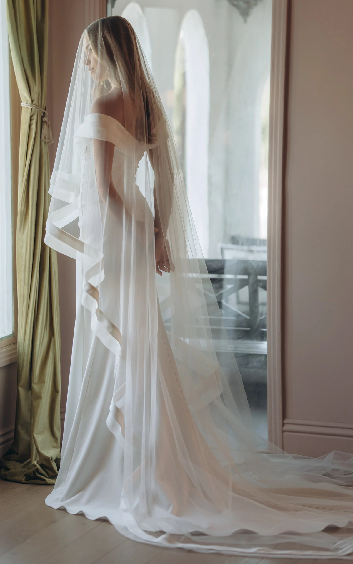 sy8330 Timeless Off-the-Shoulder Fit-and-Flare Wedding Gown by Stella York
