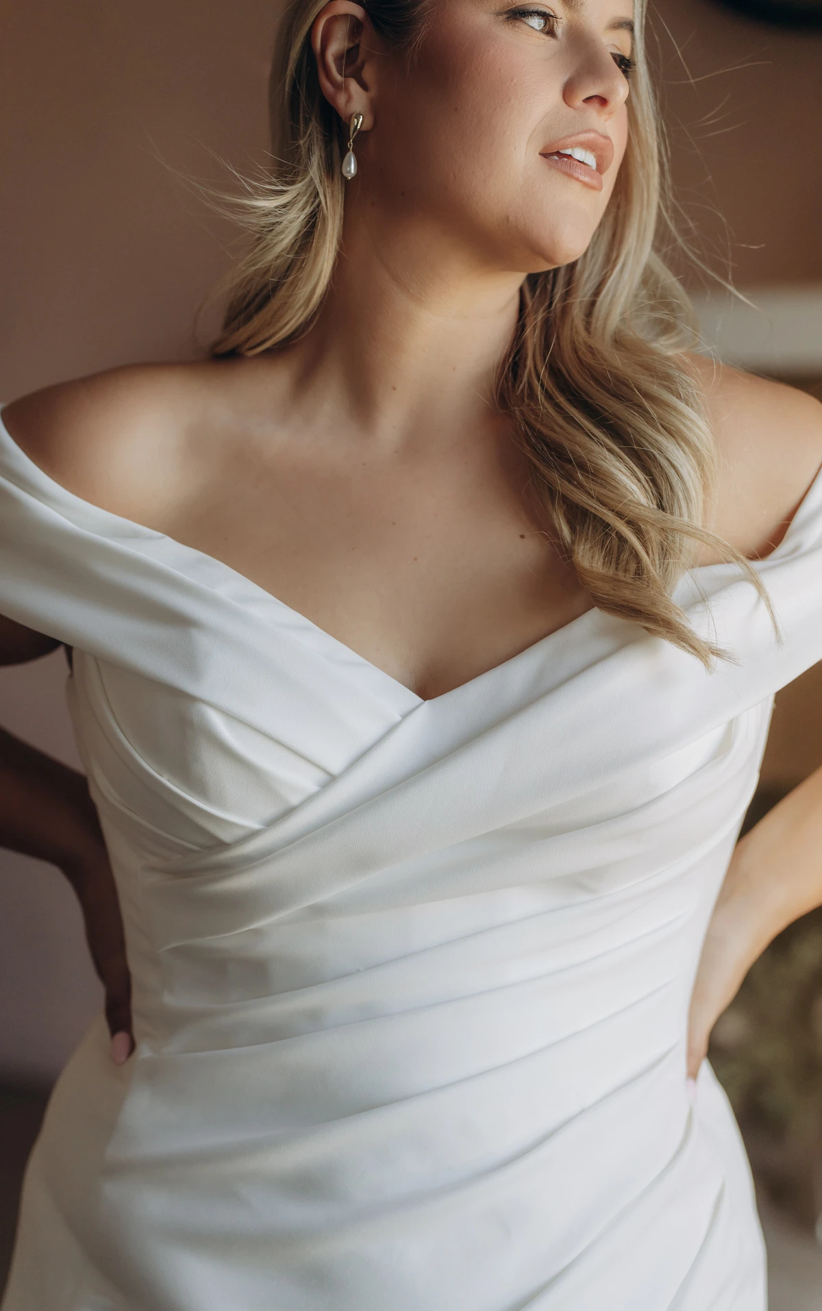sy8330 Timeless Off-the-Shoulder Fit-and-Flare Wedding Gown by Stella York
