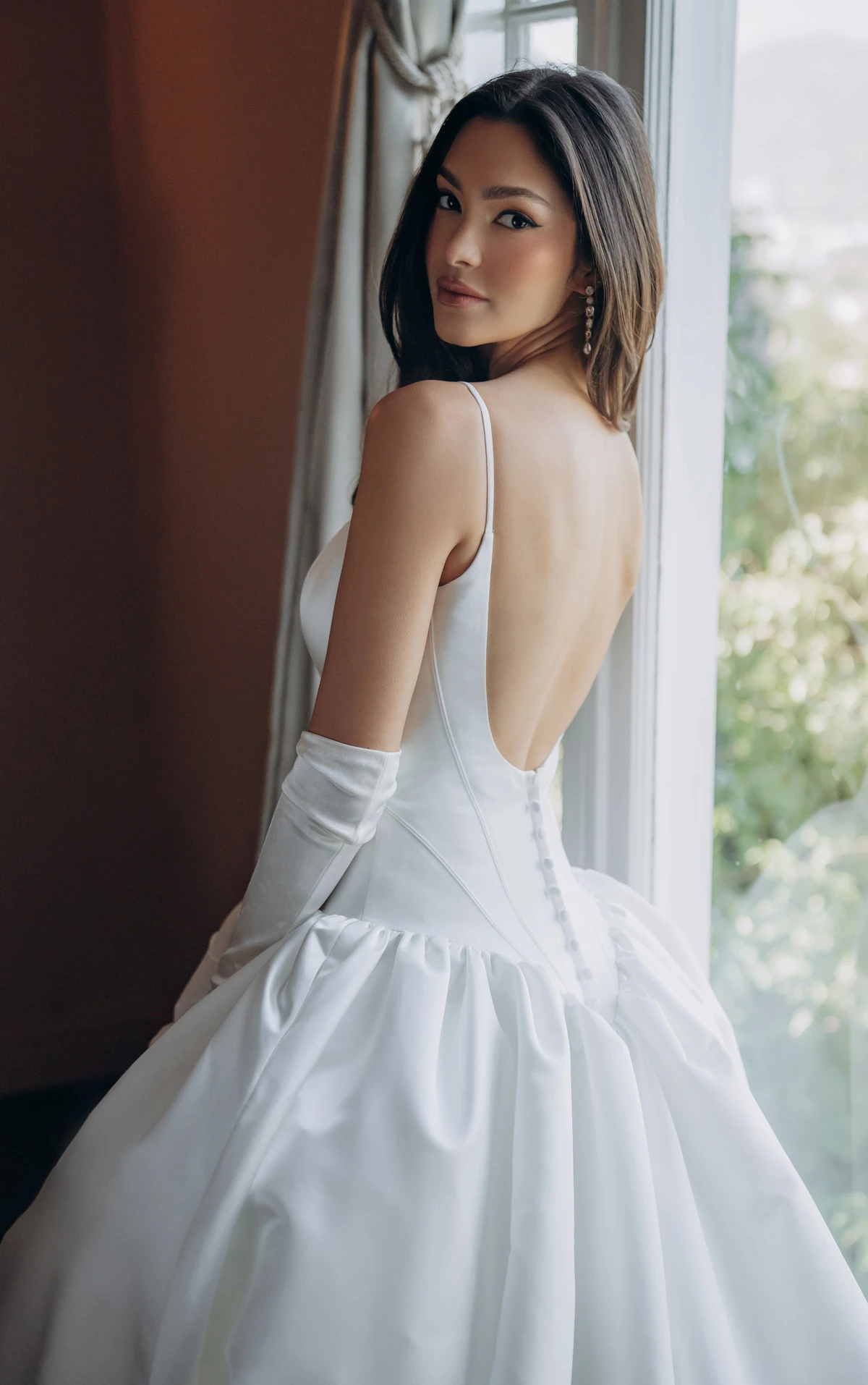 sy8334 Scoop Neckline Soft Satin Ballgown with Basque Waist and Pockets by Stella York