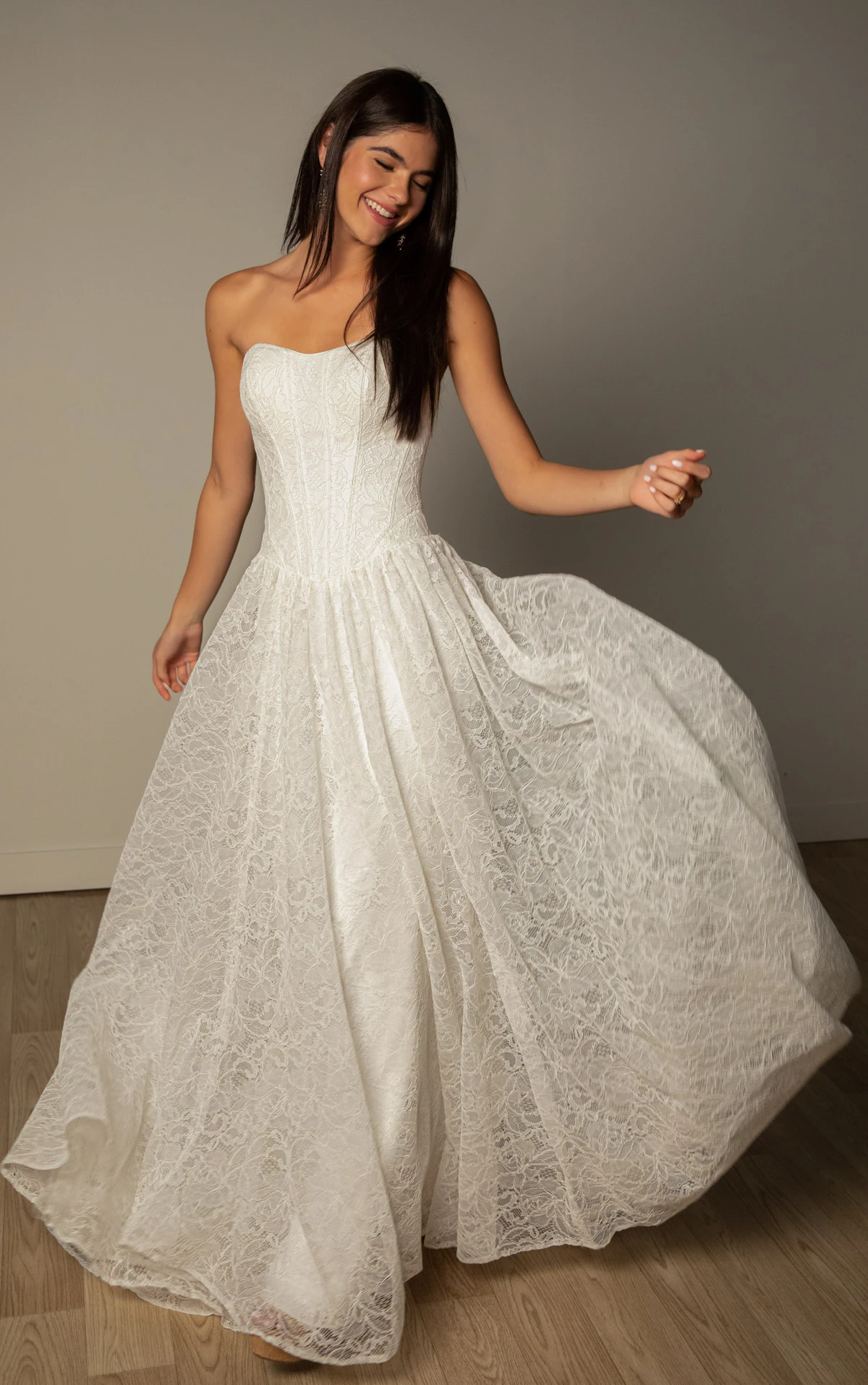 sy8341 Allover Lace A-Line Wedding Gown with Sweetheart Neckline and Scalloped Train by Stella York