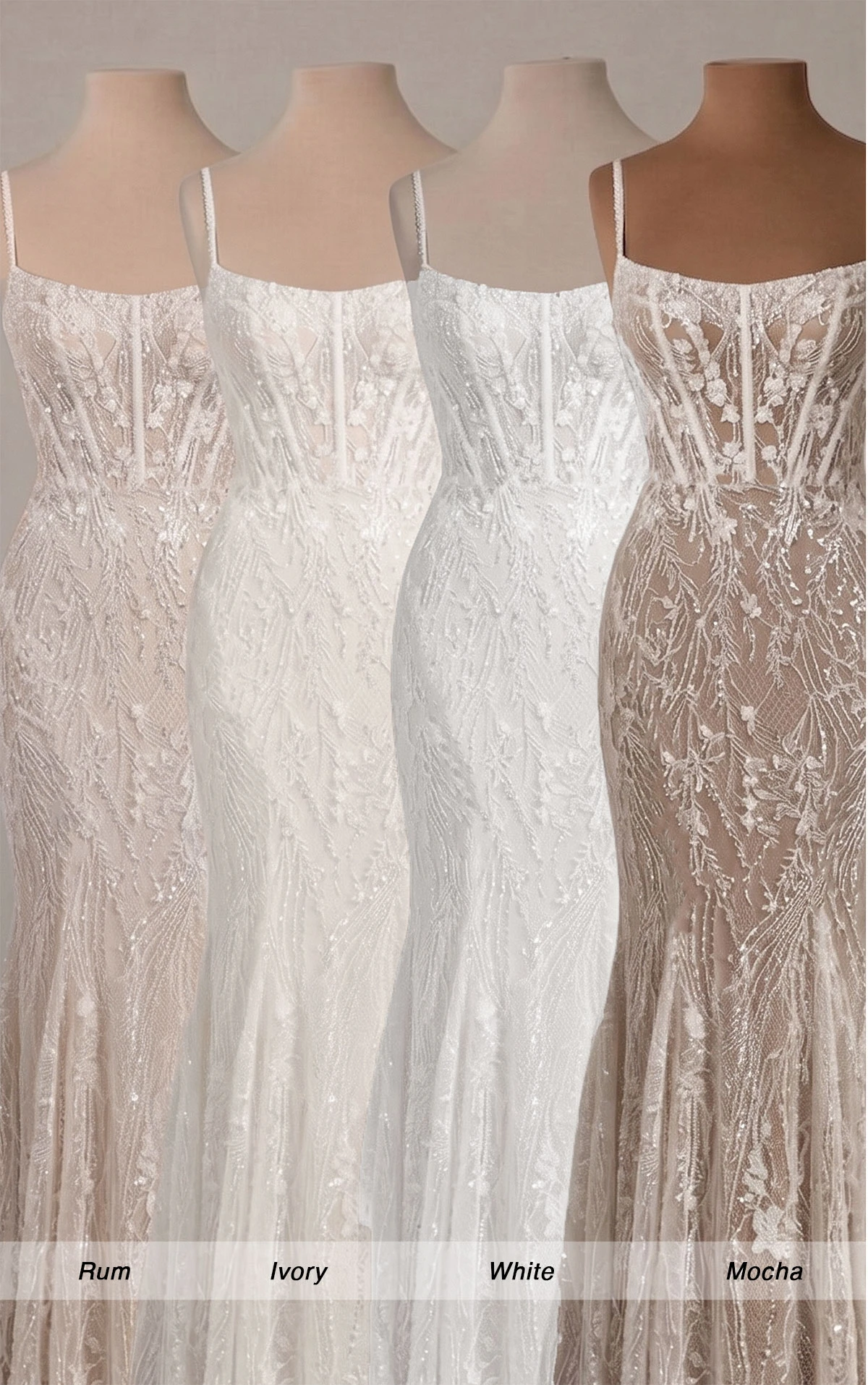 1510 Fitted Sheath Wedding Dress with Spaghetti Straps by Martina Liana