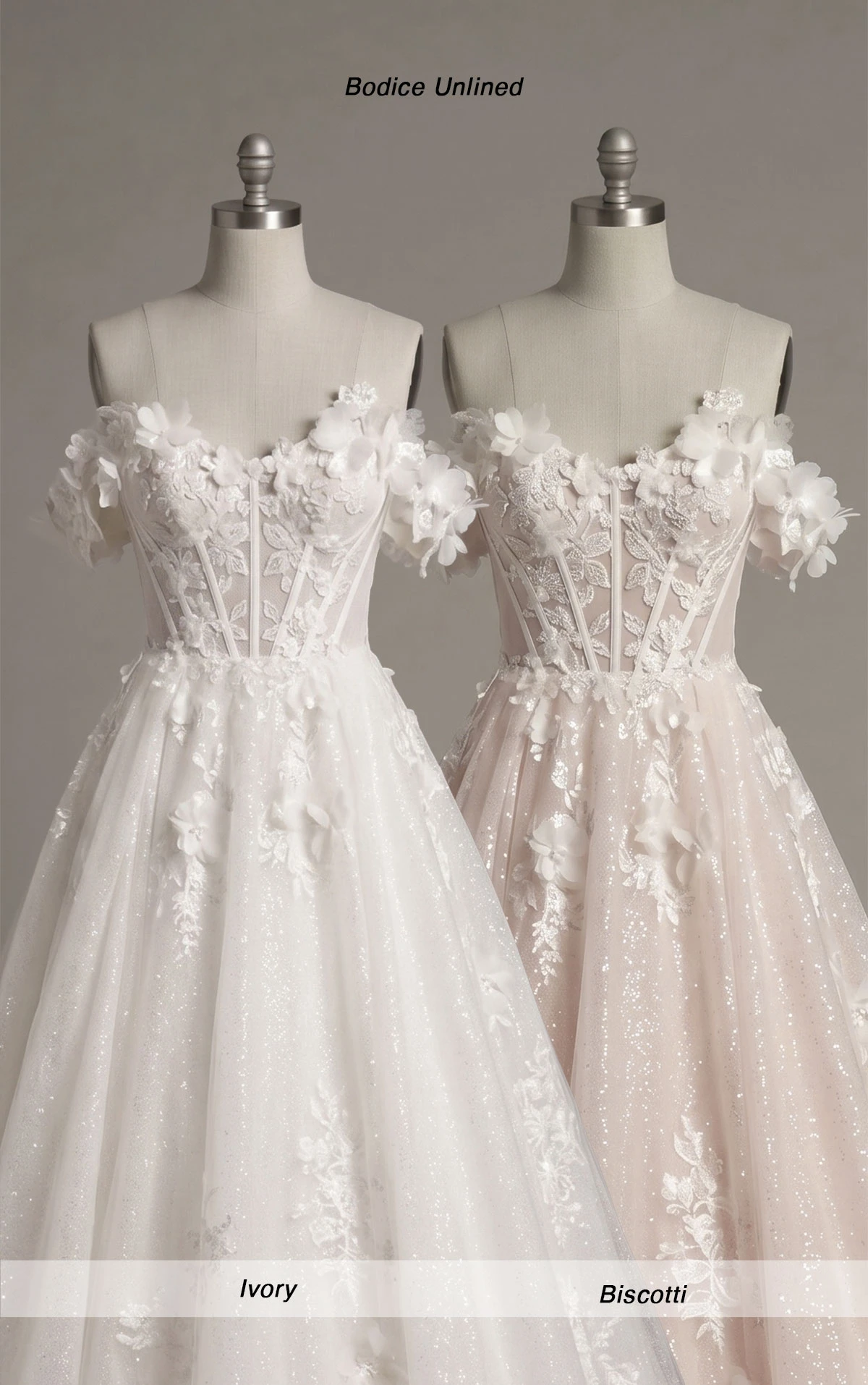 1704 Romantisches Prinzessinnen-Ball-Brautkleid aus Spitze und Organza mit abnehmbaren Trägern  by Martina Liana