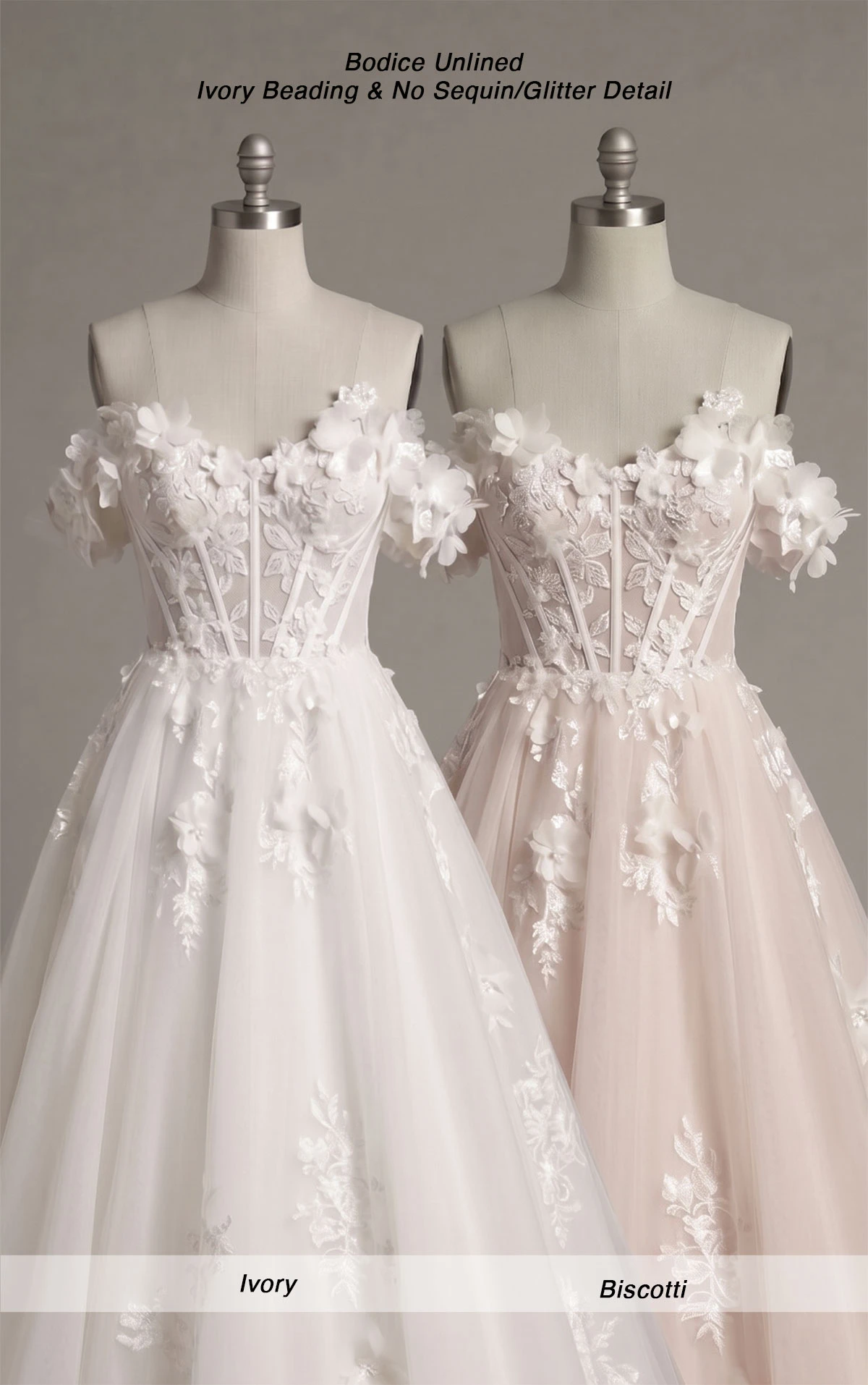1704 Romantisches Prinzessinnen-Ball-Brautkleid aus Spitze und Organza mit abnehmbaren Trägern  by Martina Liana