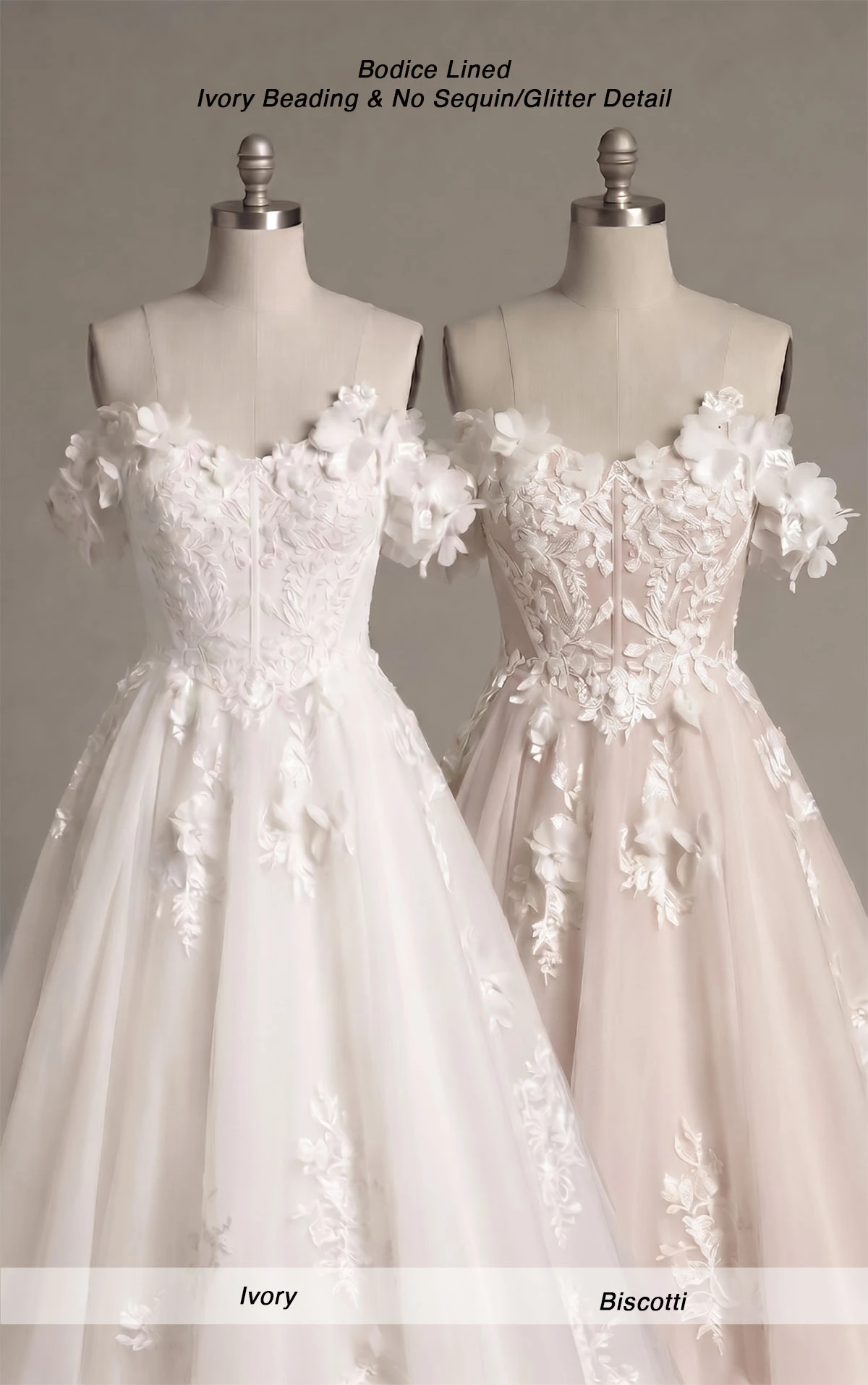 1704 Romantisches Prinzessinnen-Ball-Brautkleid aus Spitze und Organza mit abnehmbaren Trägern  by Martina Liana