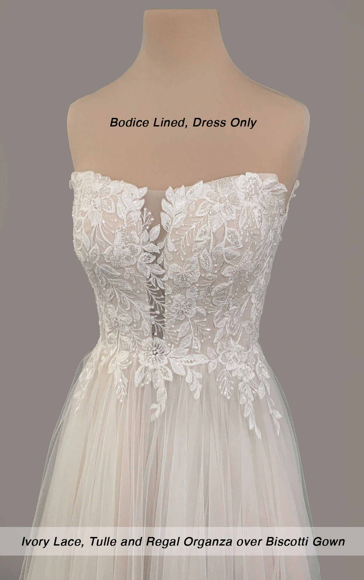 7573 Boho A-Line Wedding Dress with Lace and Tulle Off-the-Shoulder Sleeves by Stella York