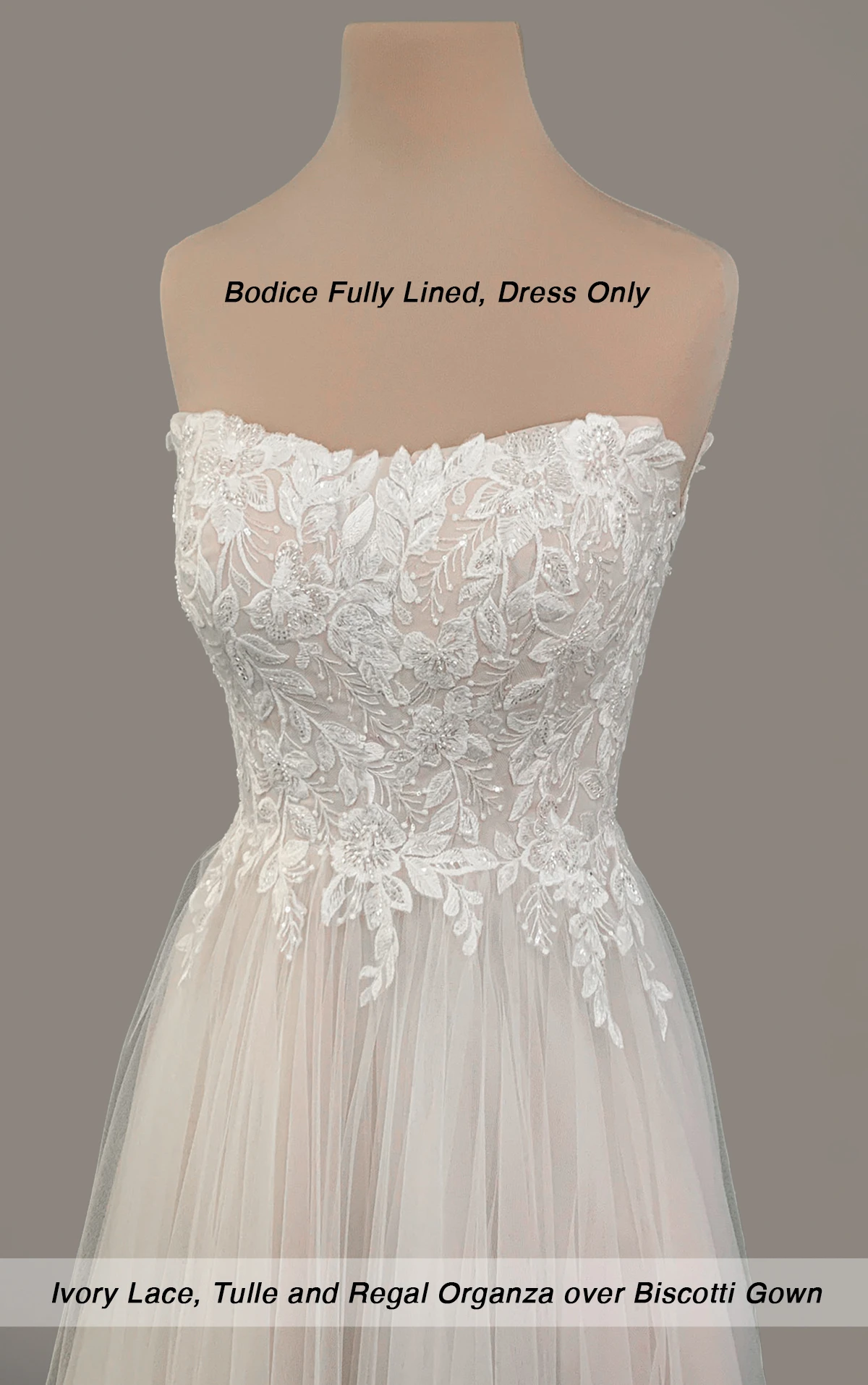 7573 Boho A-Line Wedding Dress with Lace and Tulle Off-the-Shoulder Sleeves by Stella York