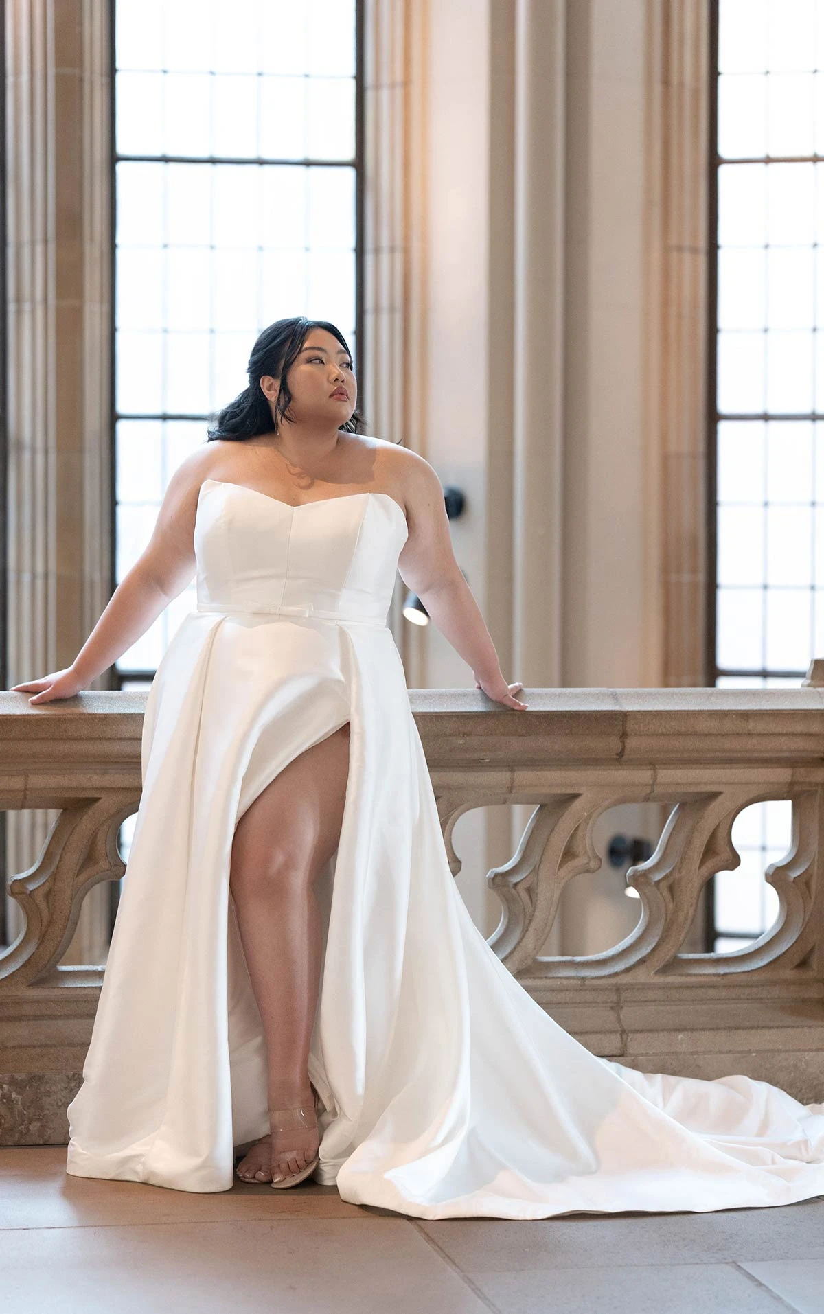 7601 Sleek A-Line Wedding Dress with Bow Detail by Stella York