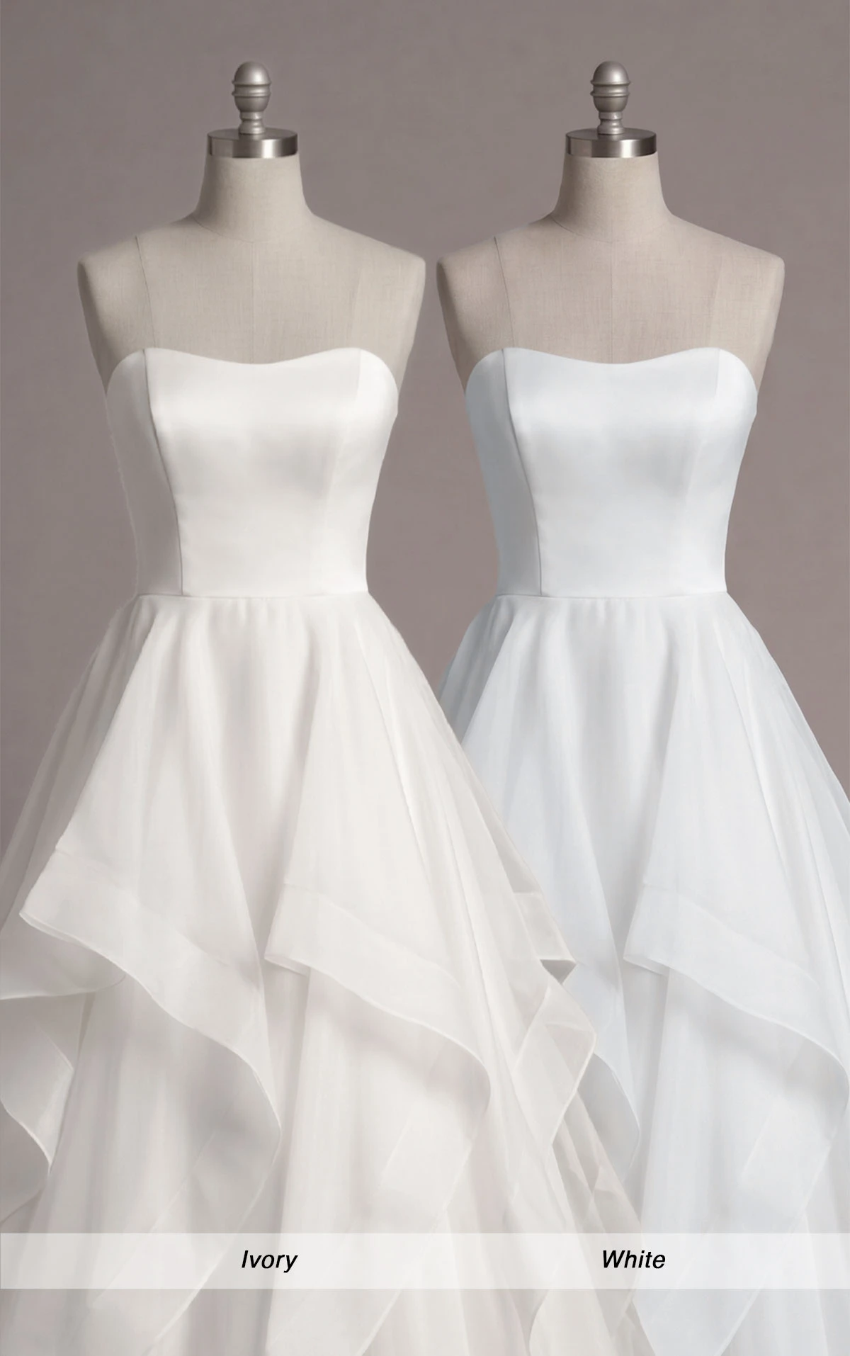 7729 Modern Strapless Satin Ballgown Wedding Dress with Bow Detail  by Stella York
