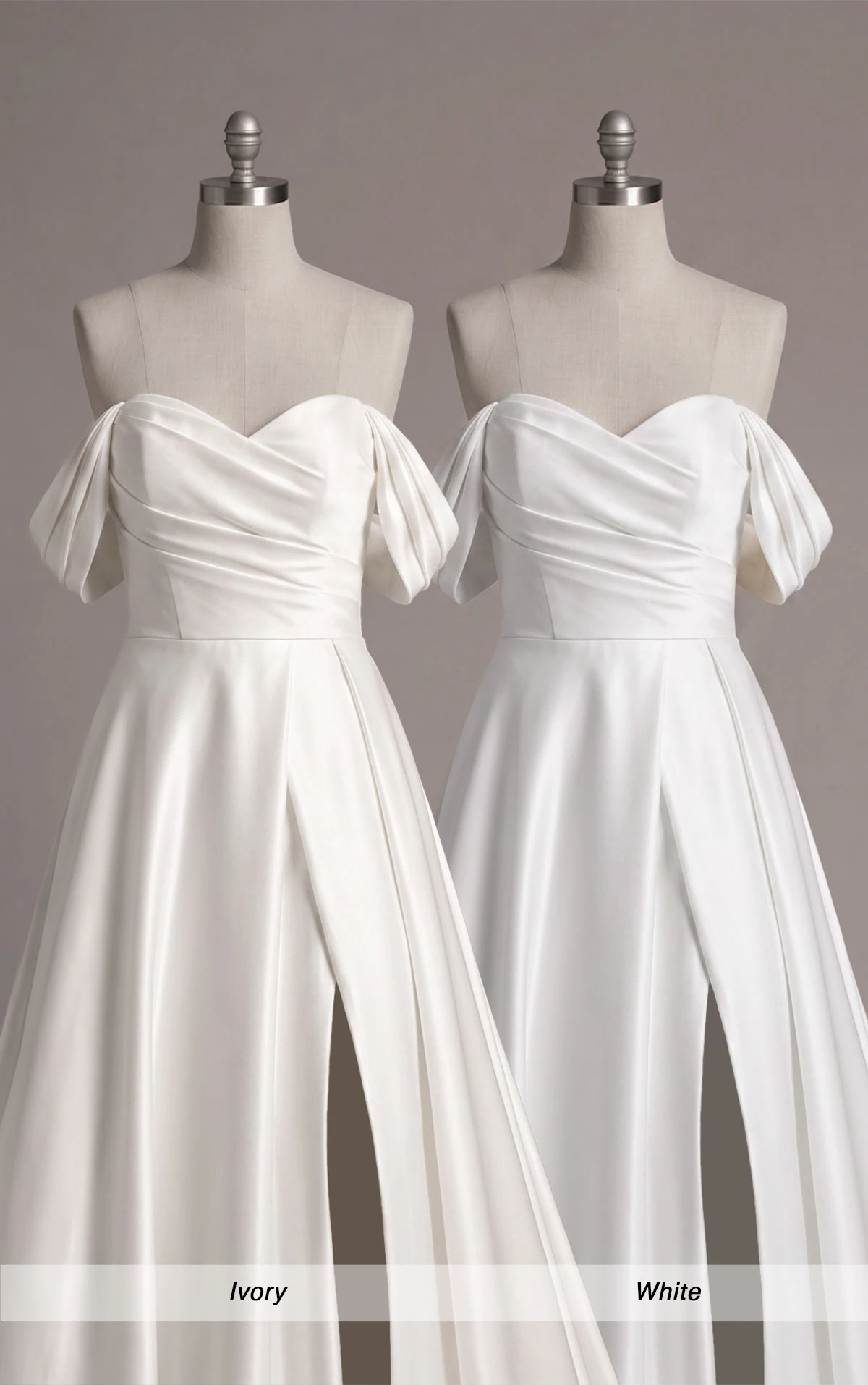 7749 Luxe Satin A-Line Wedding Dress with Off-the-Shoulder Straps and Sweetheart Neckline by Stella York