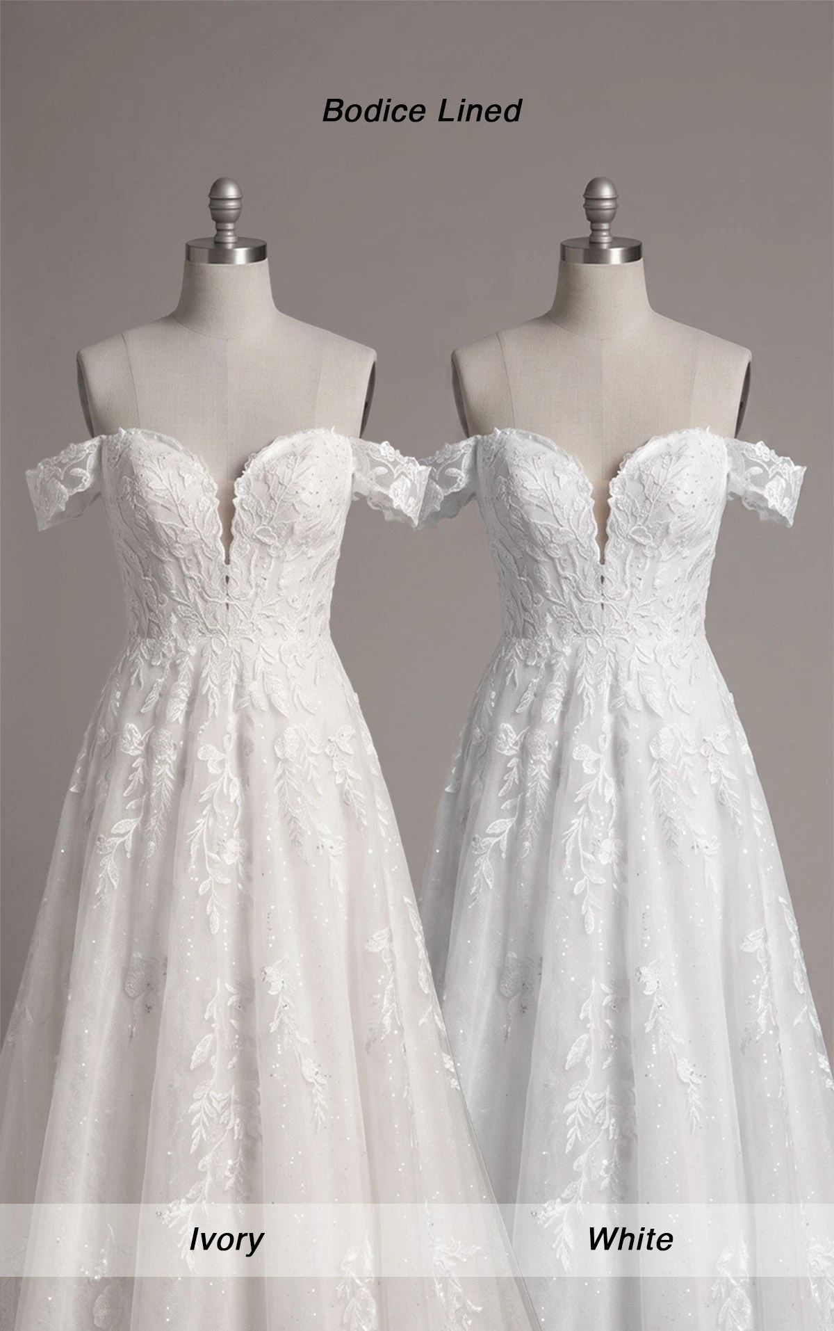 7849 Charmantes schulterfreies A-Linien Brautkleid aus Spitze und Tüll  by Stella York
