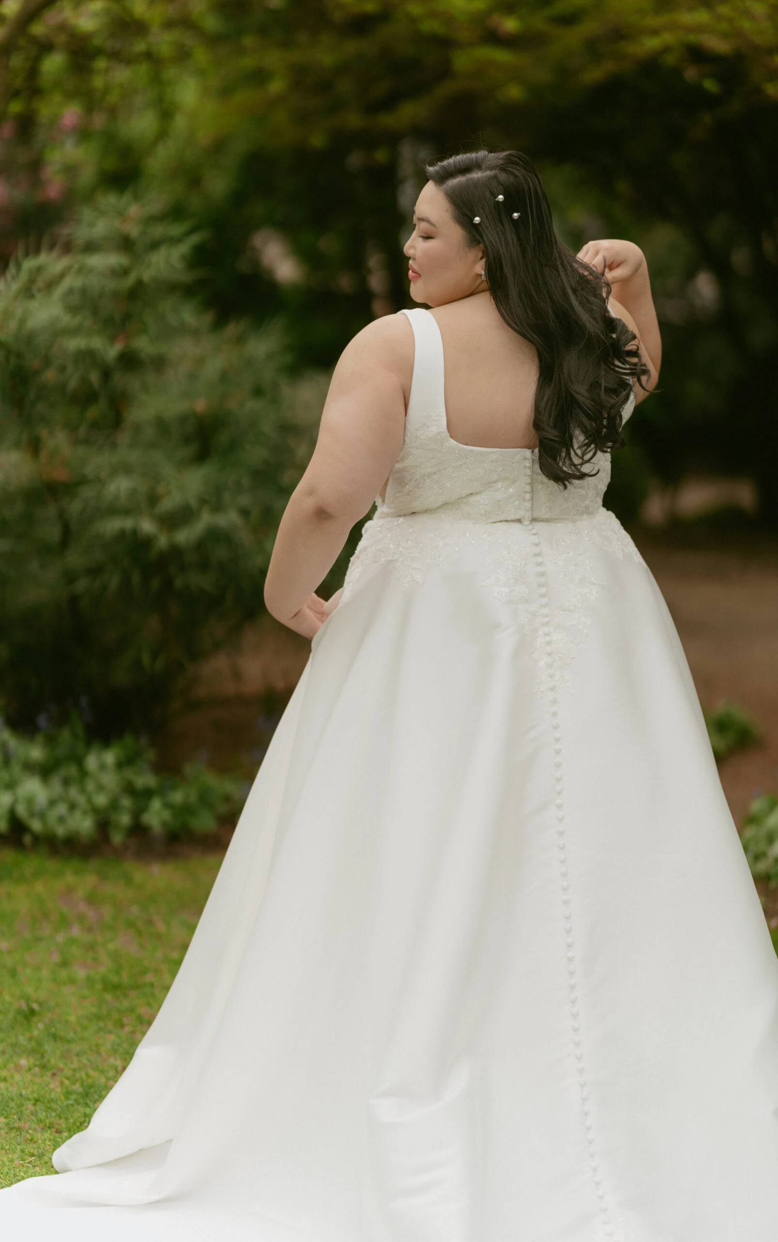 7897 Modern Mikado Square Neck A-Line Wedding Dress with Pockets by Stella York