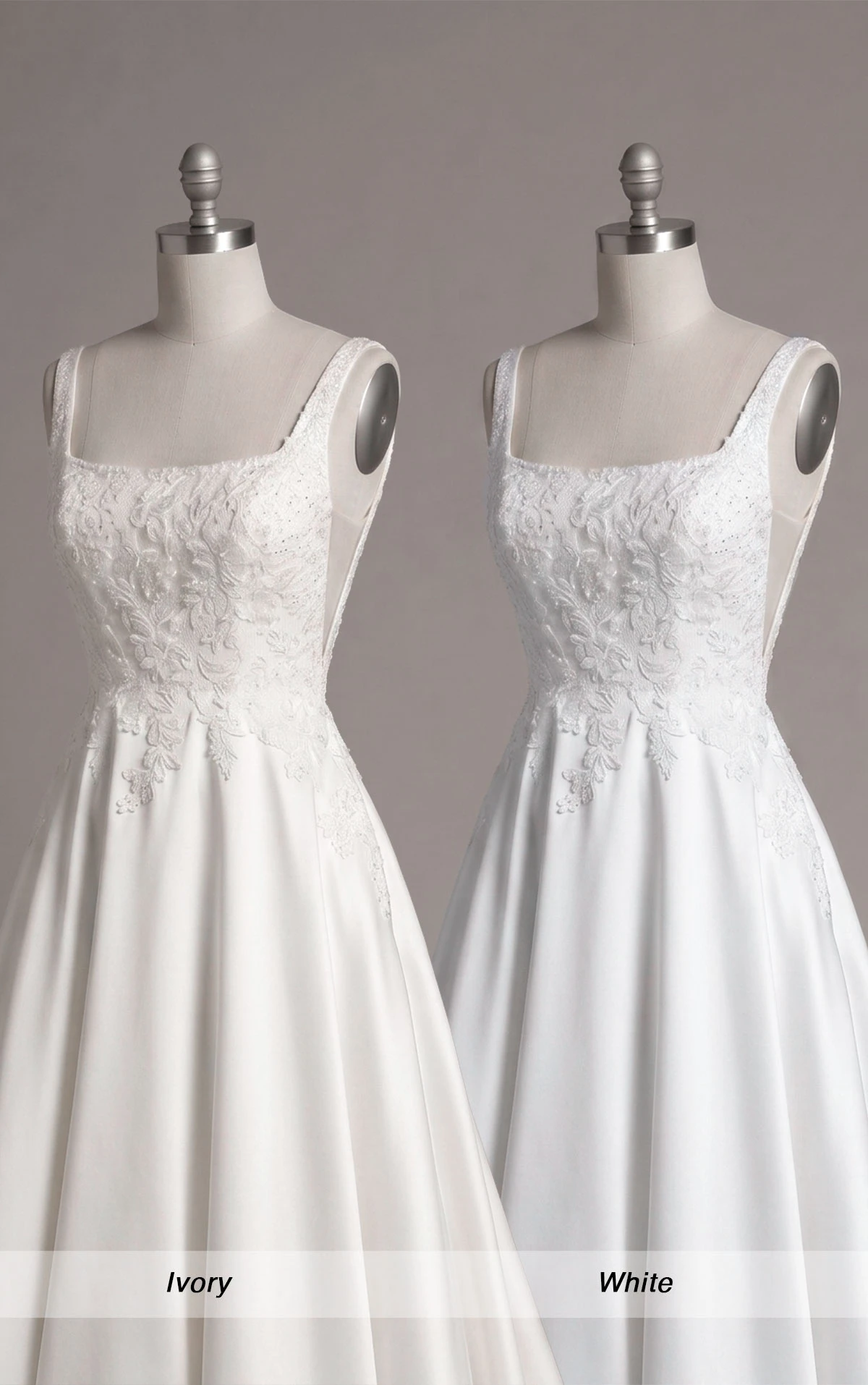 7897 Modern Mikado Square Neck A-Line Wedding Dress with Pockets by Stella York