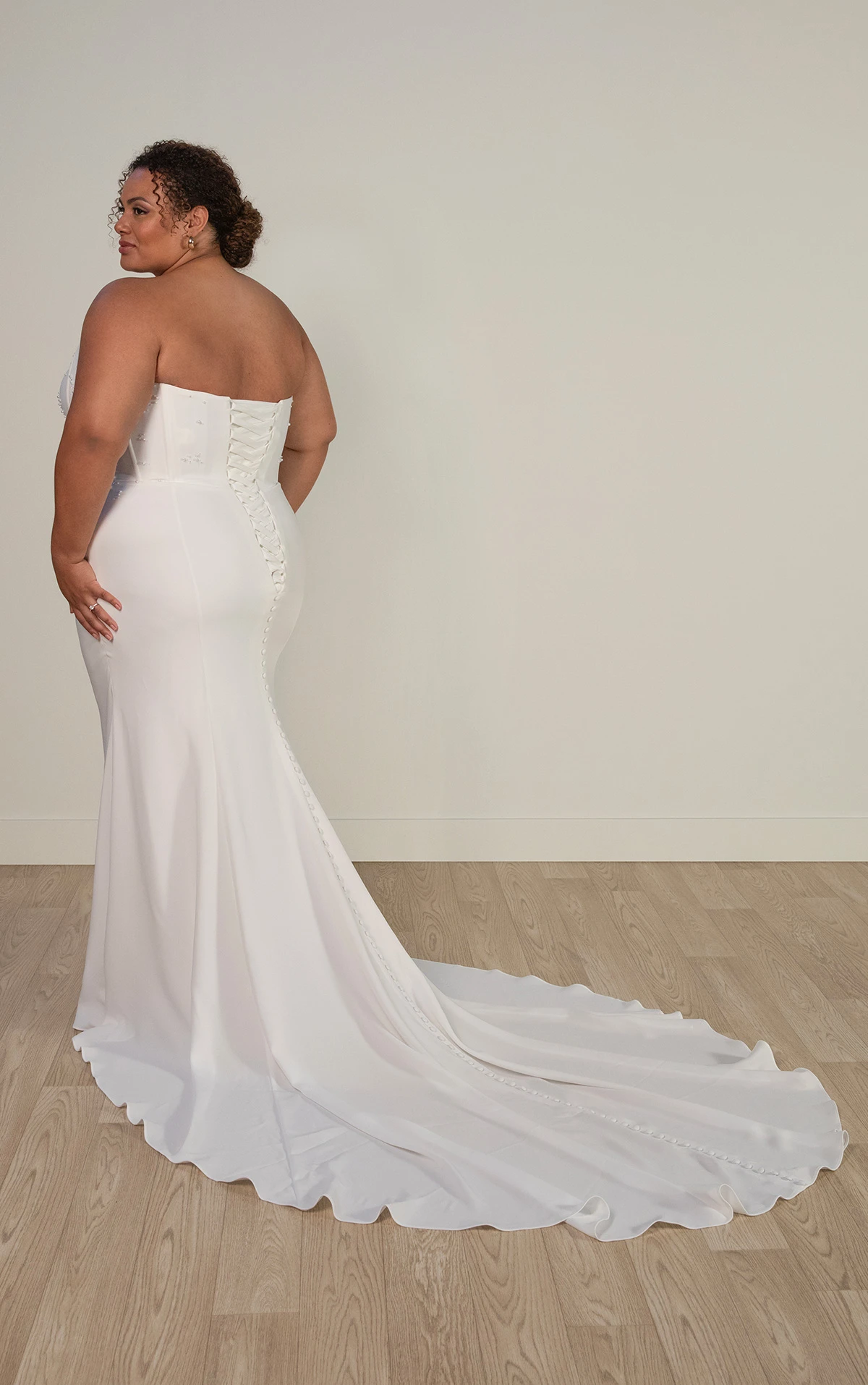 8056 Chic Strapless Column Bridal Gown with Scoop Neckline  by Stella York