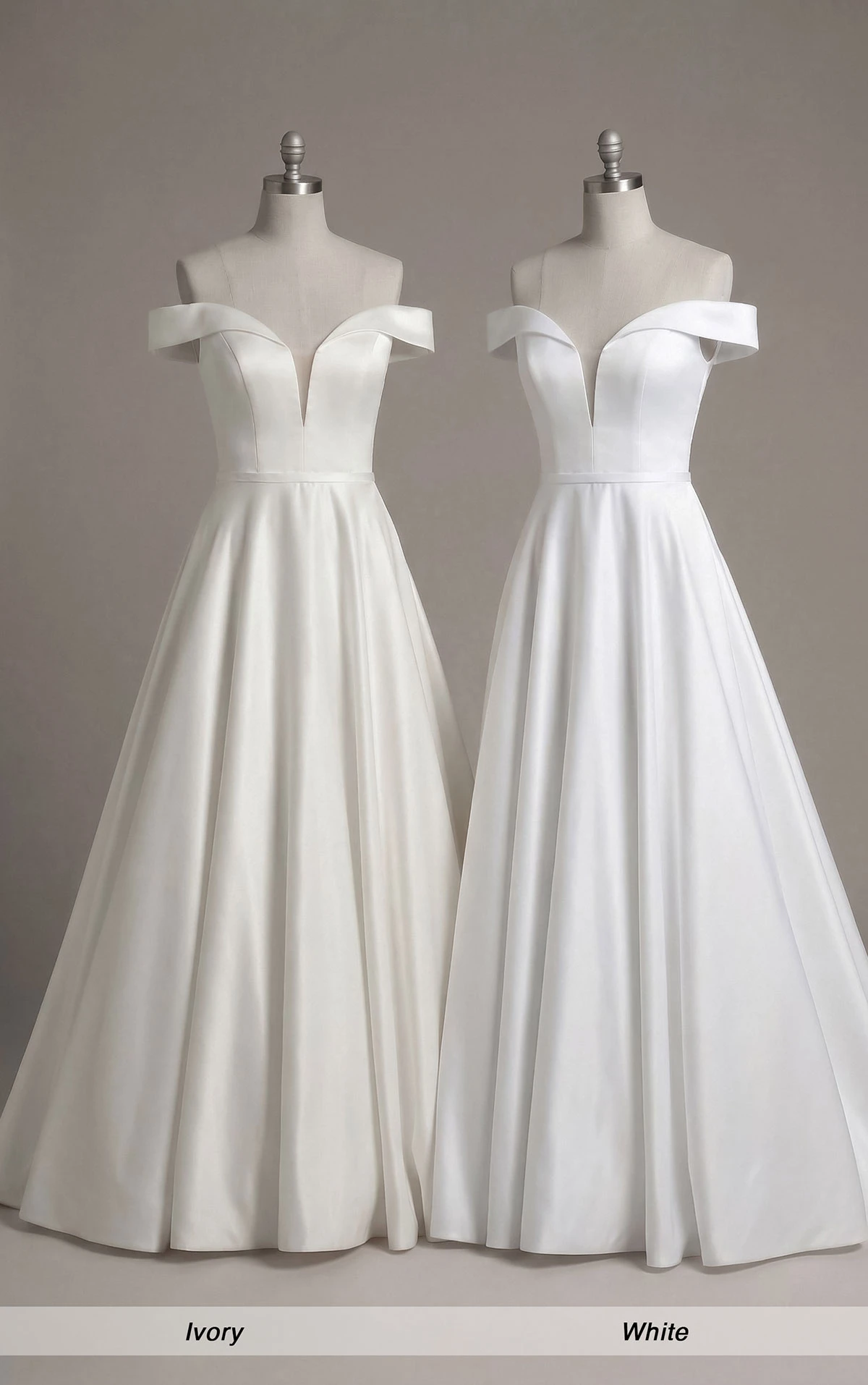 d2761 Klassisches Satin Ballkleid mit Taschen und off-the-shoulder Träger  by Essense of Australia