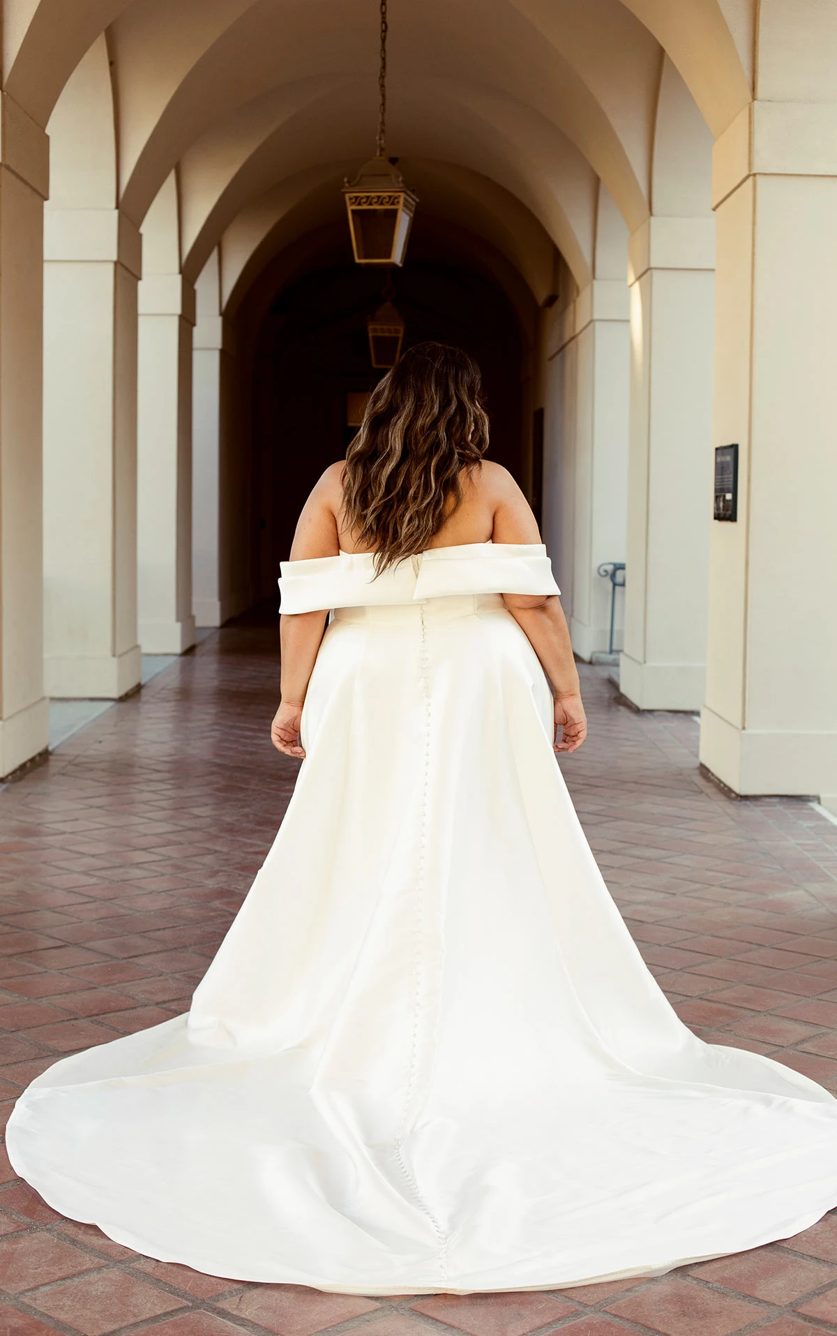d3631 Chic Off-the-Shoulder A-Line Wedding Dress with Detachable Bow by Essense of Australia
