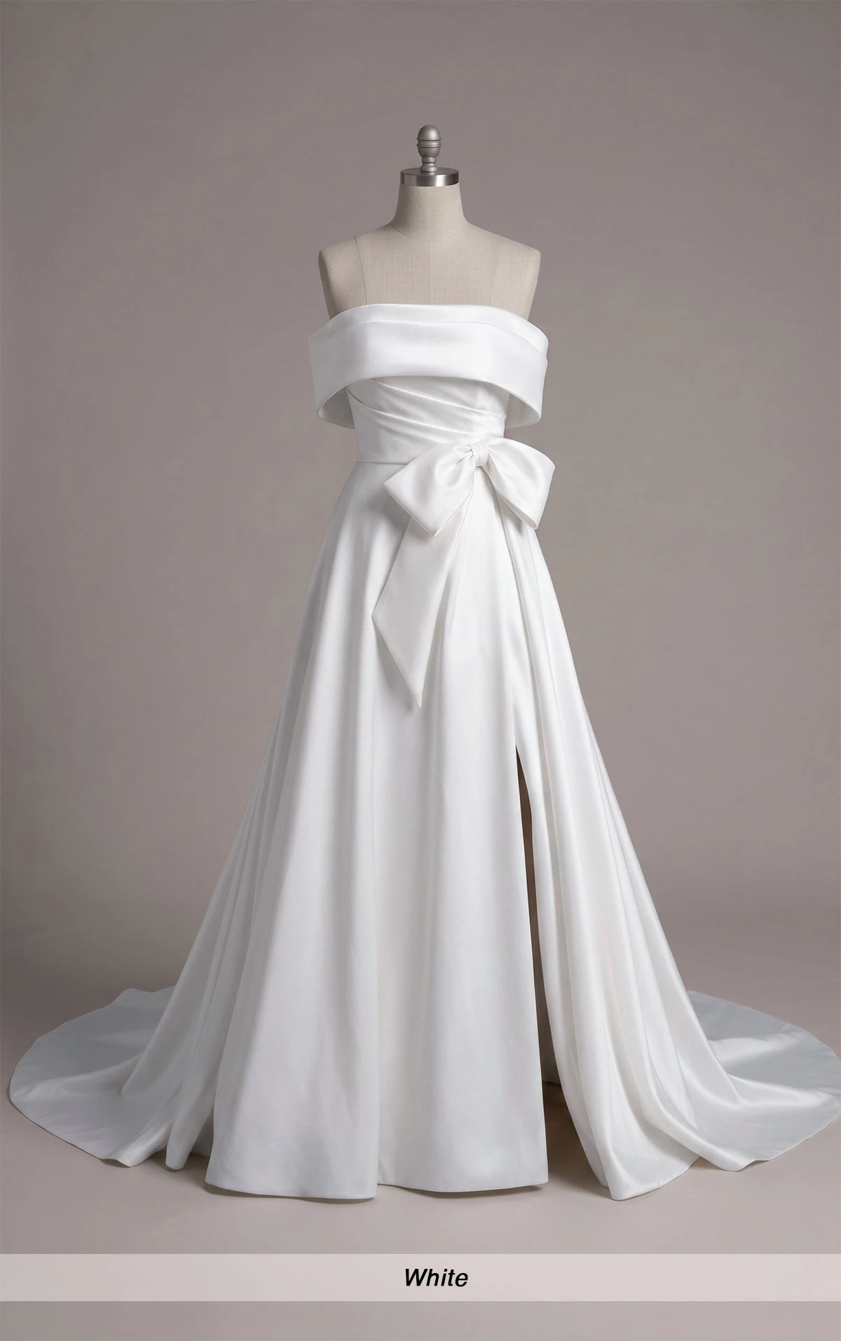 d3631 Chic Off-the-Shoulder A-Line Wedding Dress with Detachable Bow by Essense of Australia