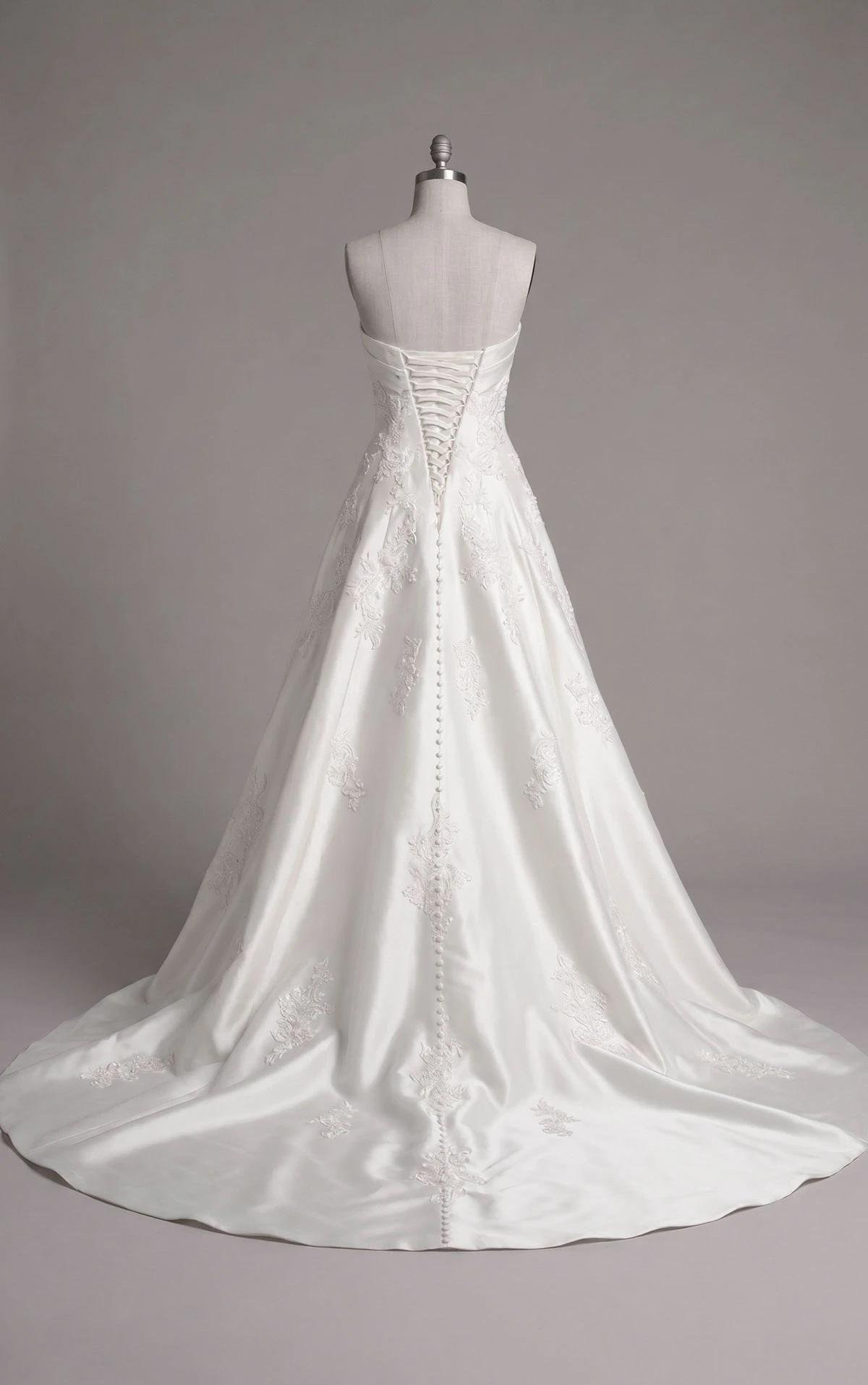 d4195 Romantic 3D Floral Strapless A-Line Wedding Dress in Luxe Mikado  by Essense of Australia