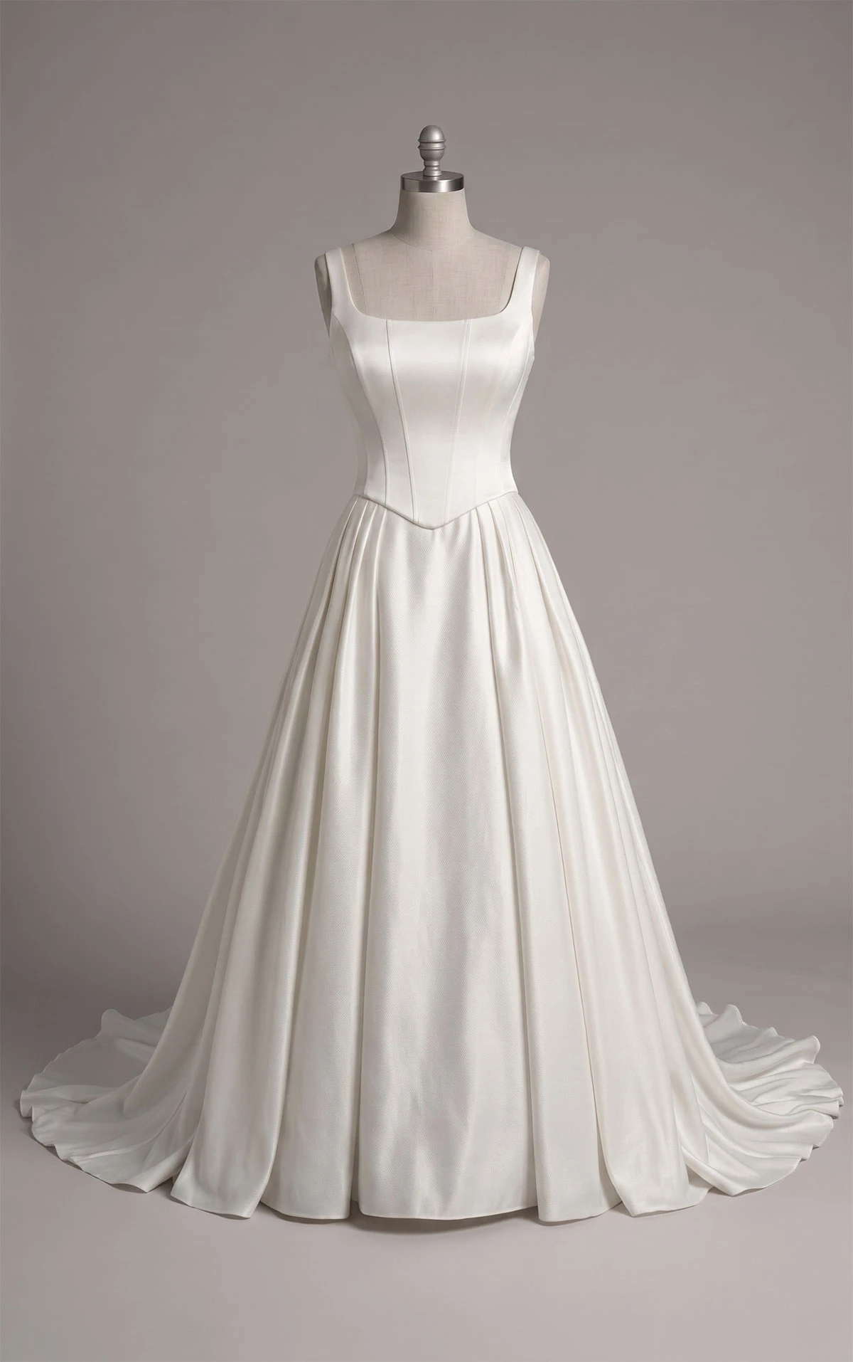 d4290 Classic Satin Ballgown Bridal Dress with Square Neckline  by Essense of Australia