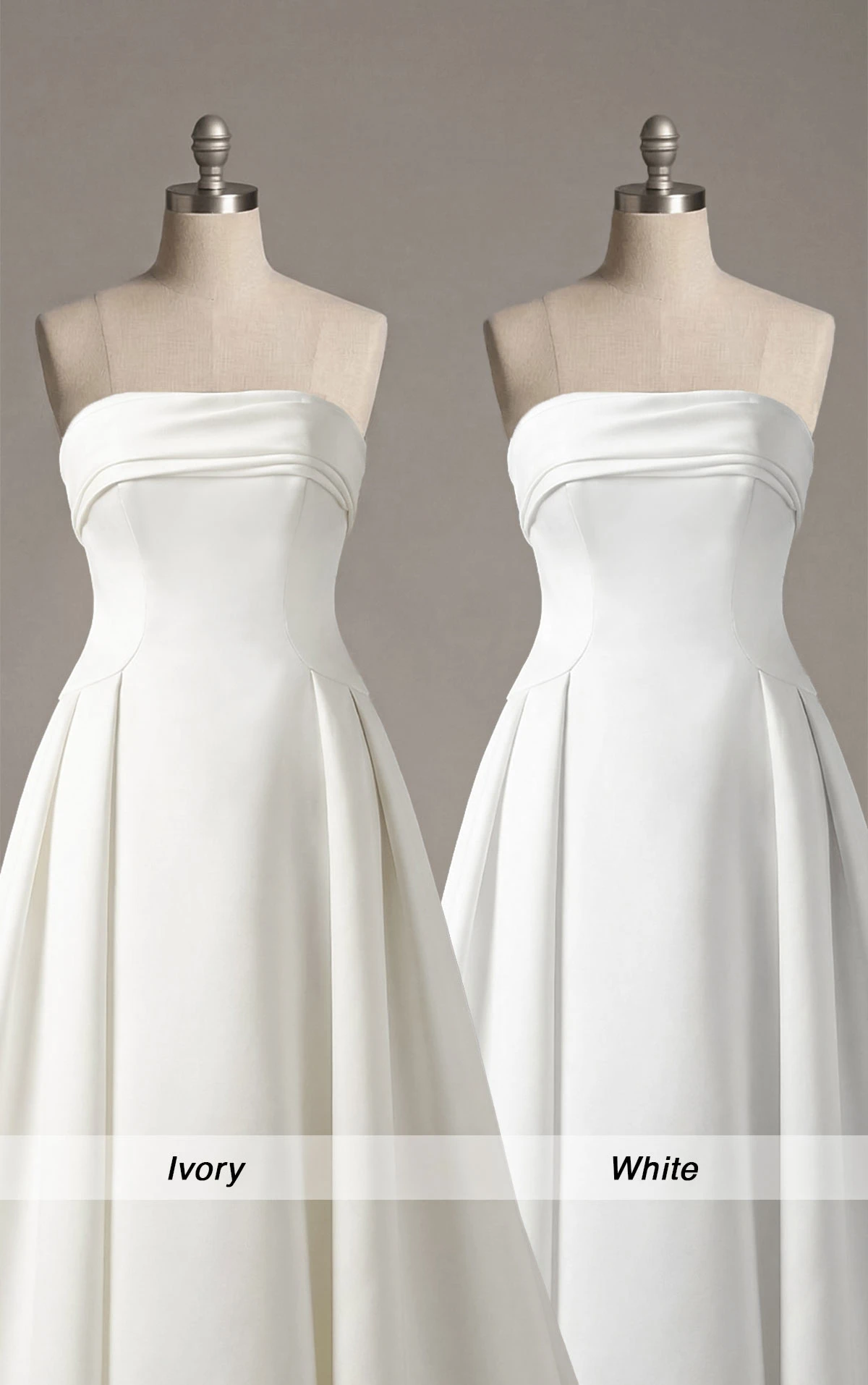 d4304 Trägerloses Brautkleid aus Satin mit gefaltetem Ausschnitt und plissiertem Rock  by Essense of Australia