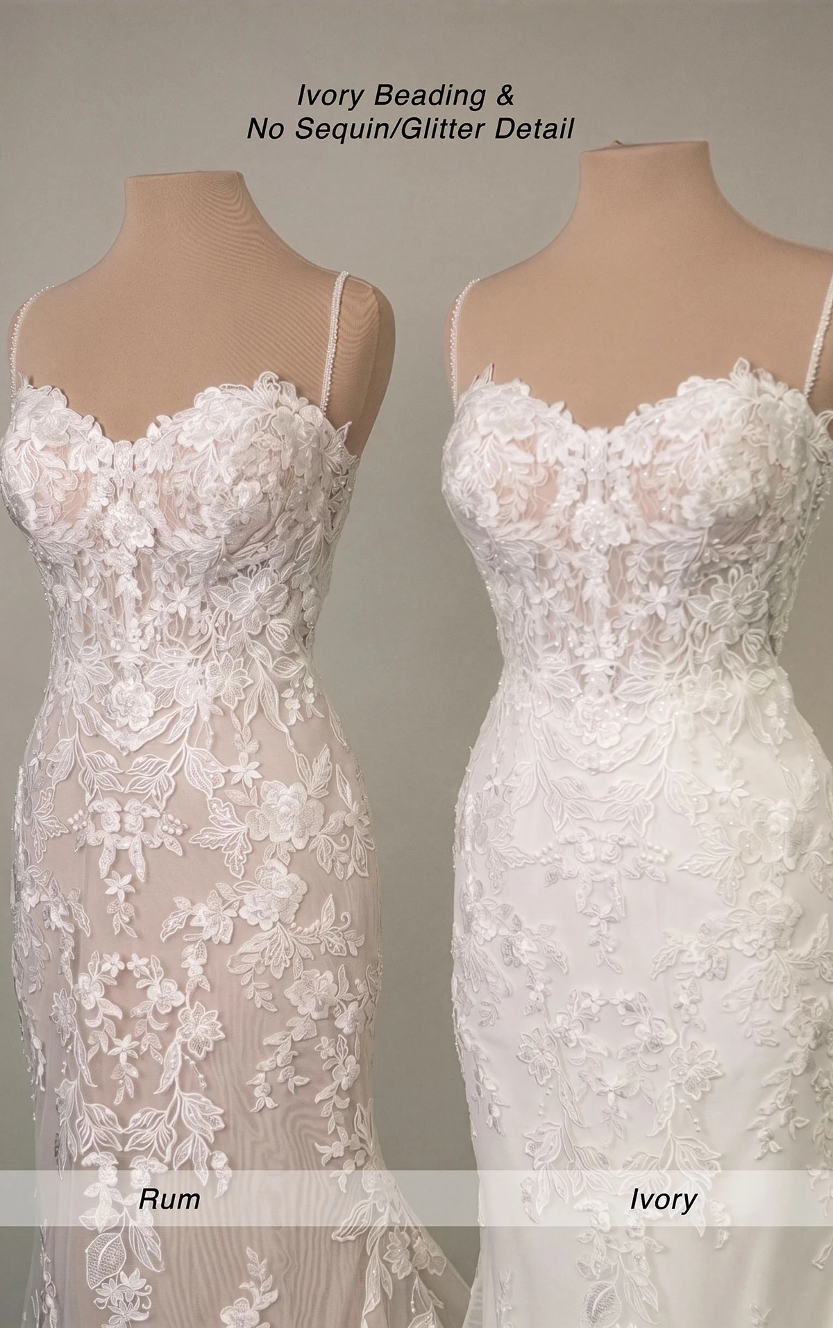 d4344 Fit-and-Flare-Brautkleid aus Spitze mit Spaghettiträgern  by Essense of Australia