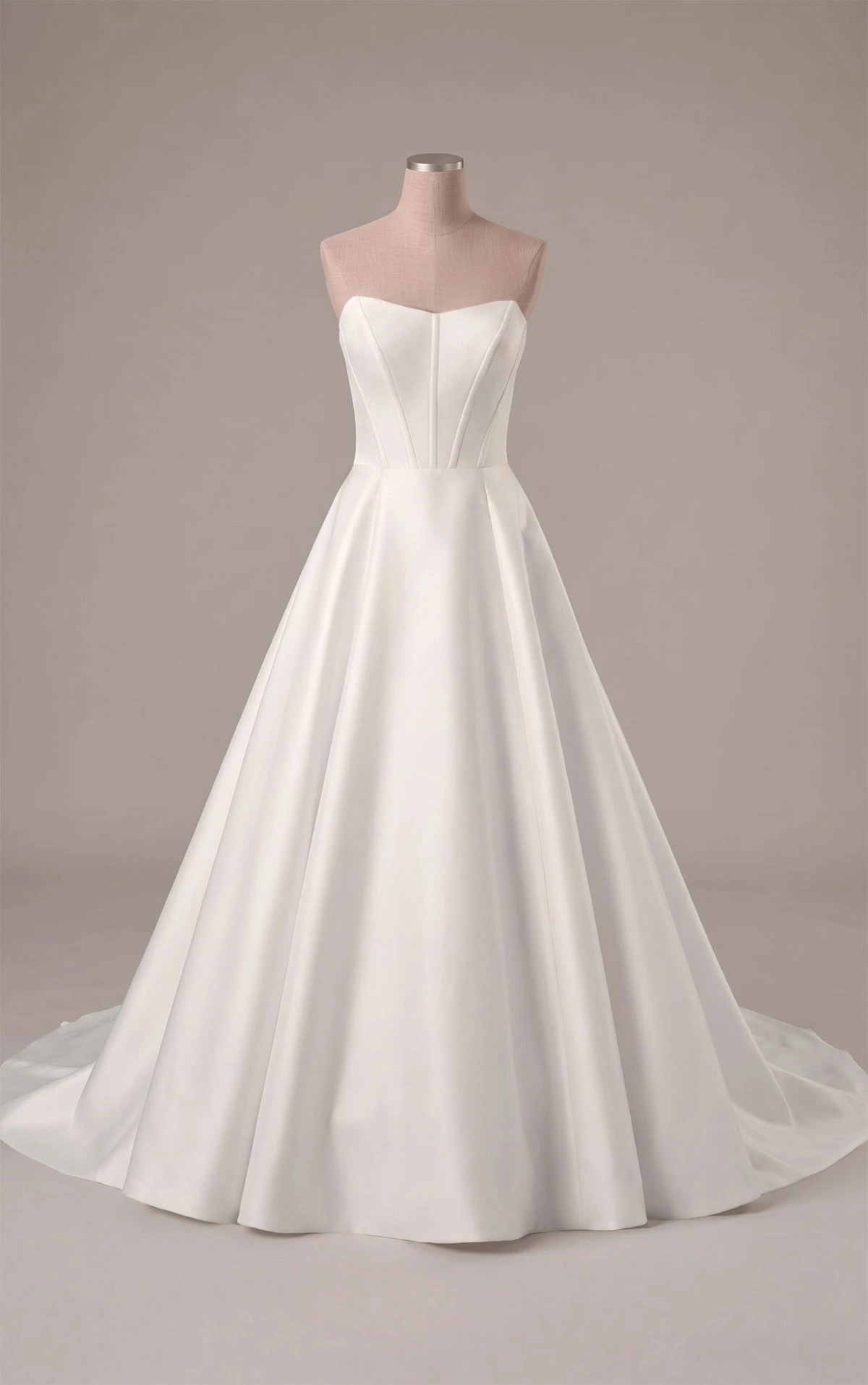 d4407 Strapless Lace A-Line Wedding Dress with Floral Appliqués  by Essense of Australia
