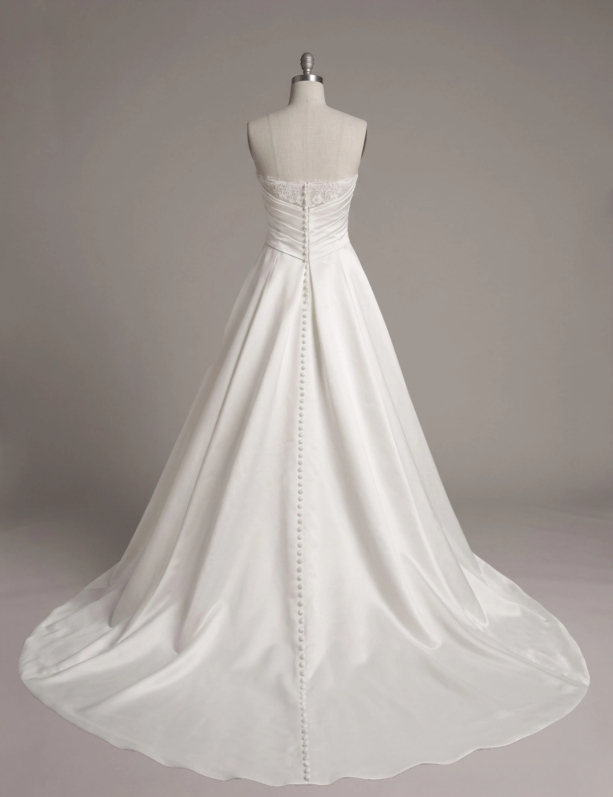 d4457 Lace and Satin A-Line Wedding Dress with Wrapped Bodice  by Essense of Australia