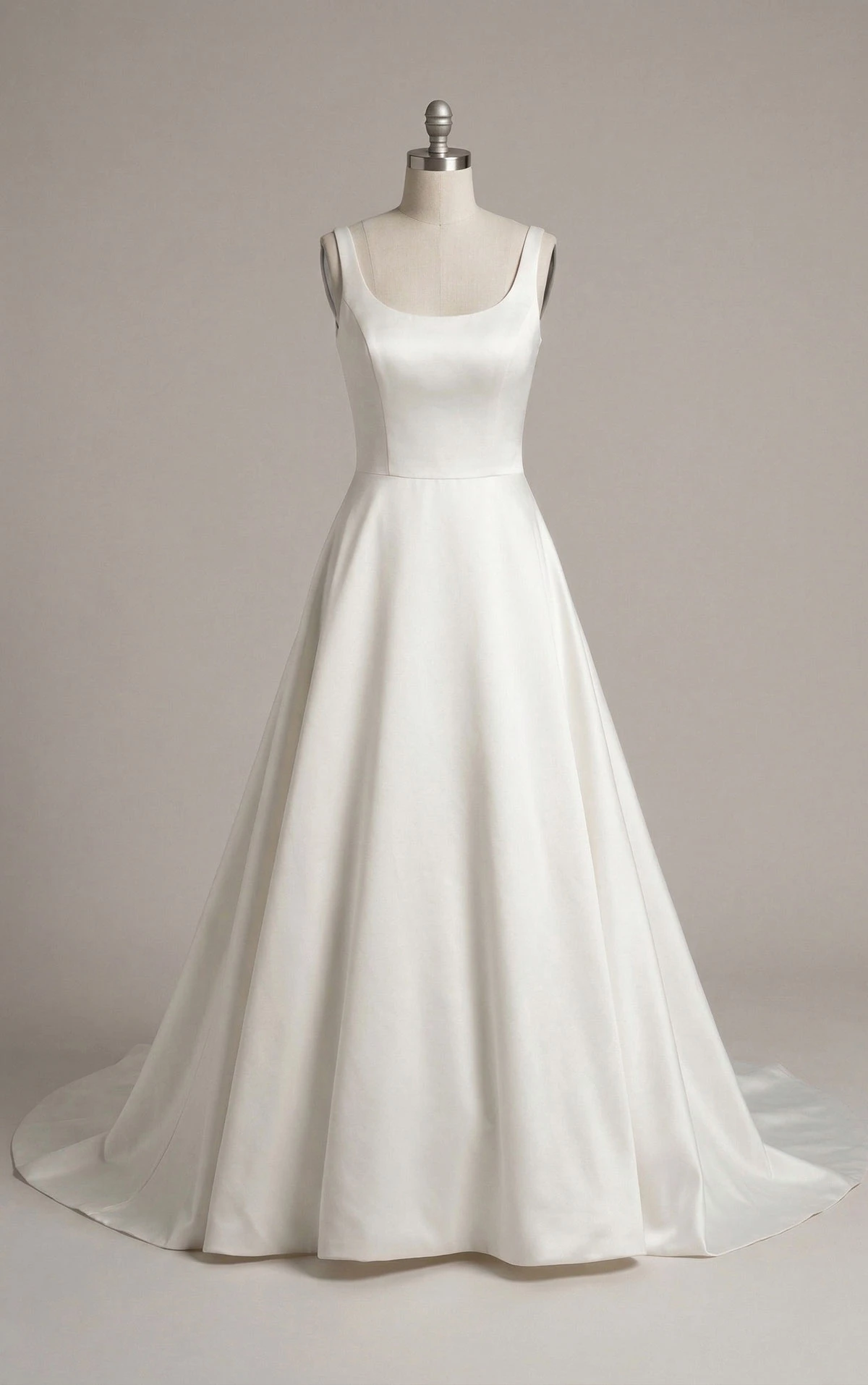 d4471 A-Linien-Brautkleid aus Satin mit 3D-Blumenapplikationen und Rundhalsausschnitt  by Essense of Australia