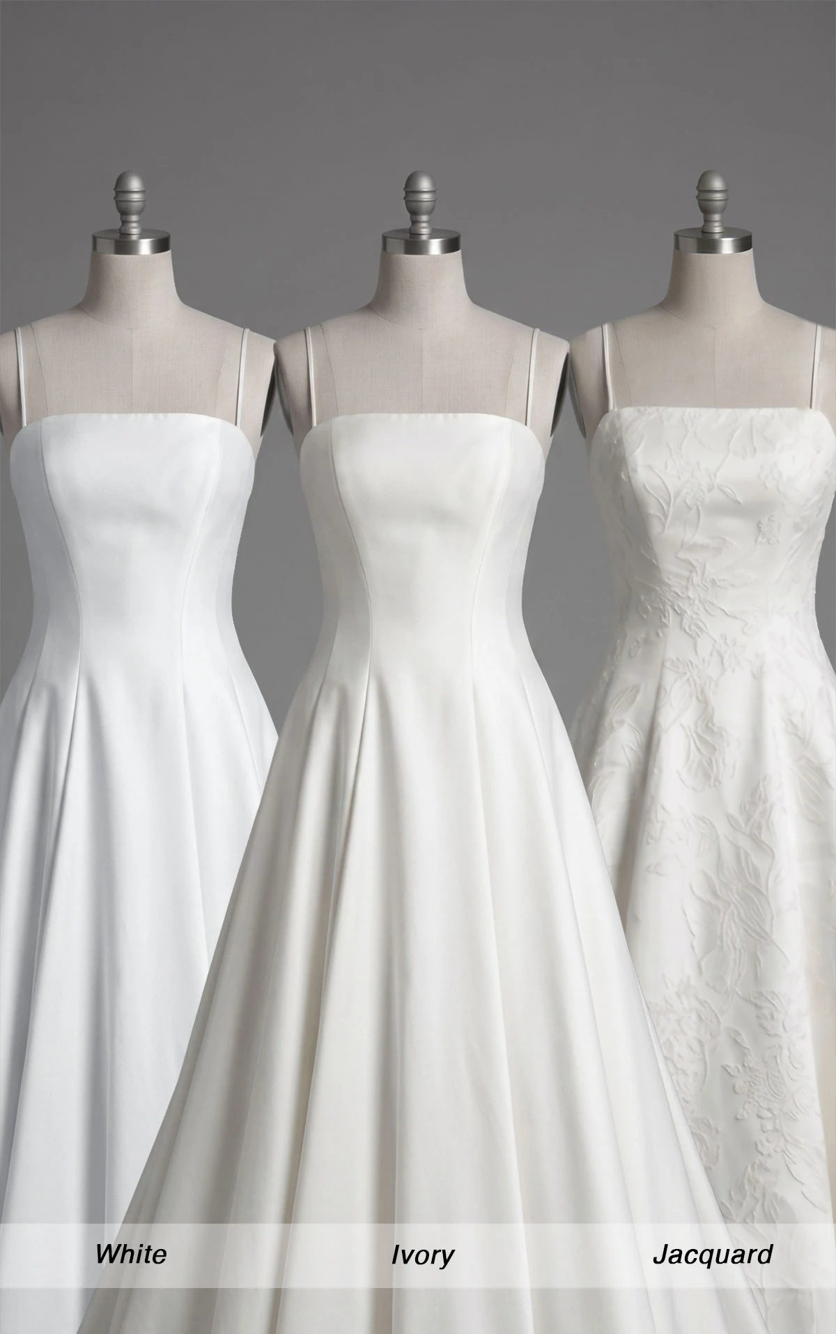 ml1926 Chic Silk A-Line Wedding Gown with Spaghetti Straps  by Martina Liana